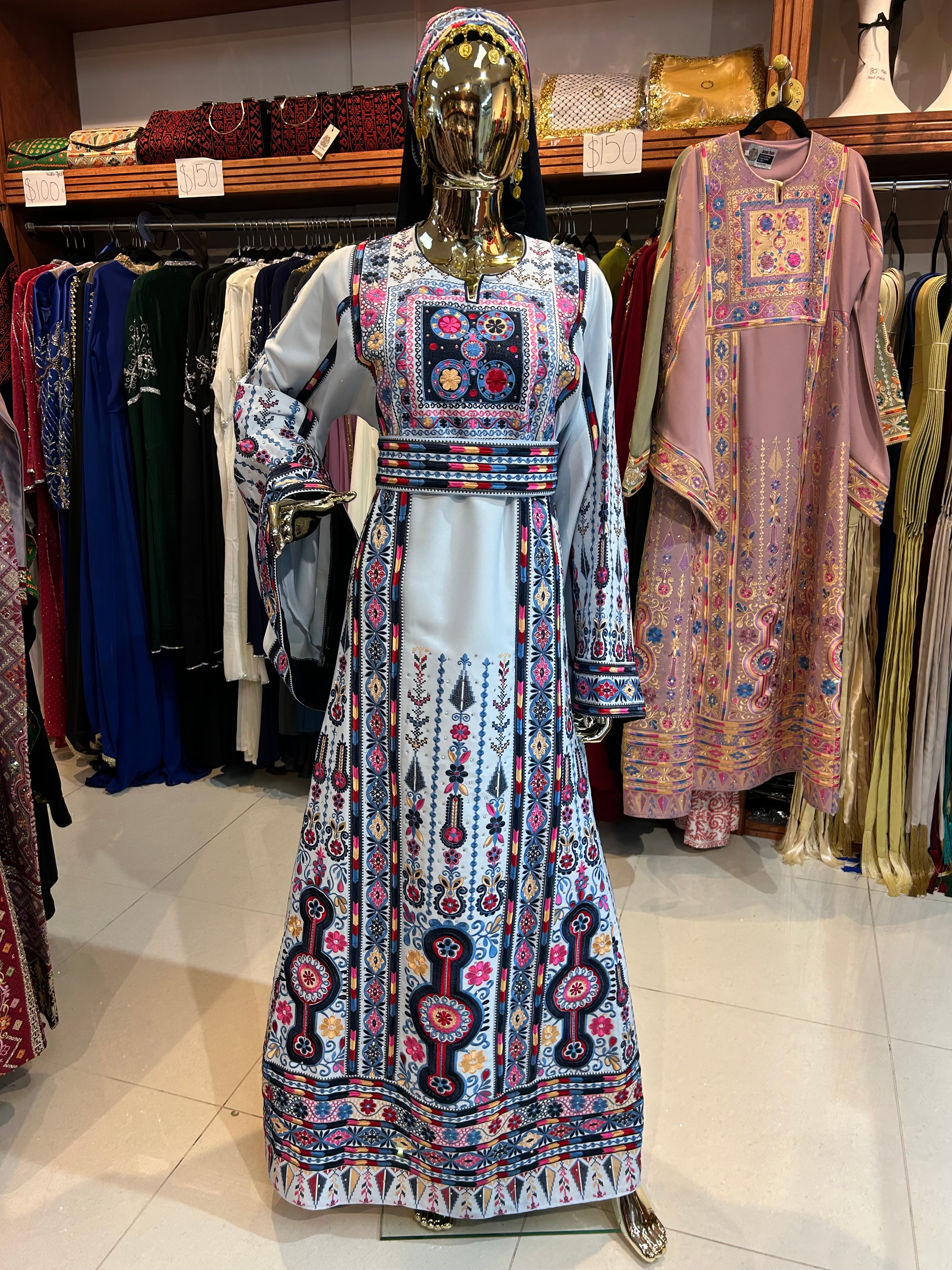 Elegant Pink Malaka Thobe W/Shall