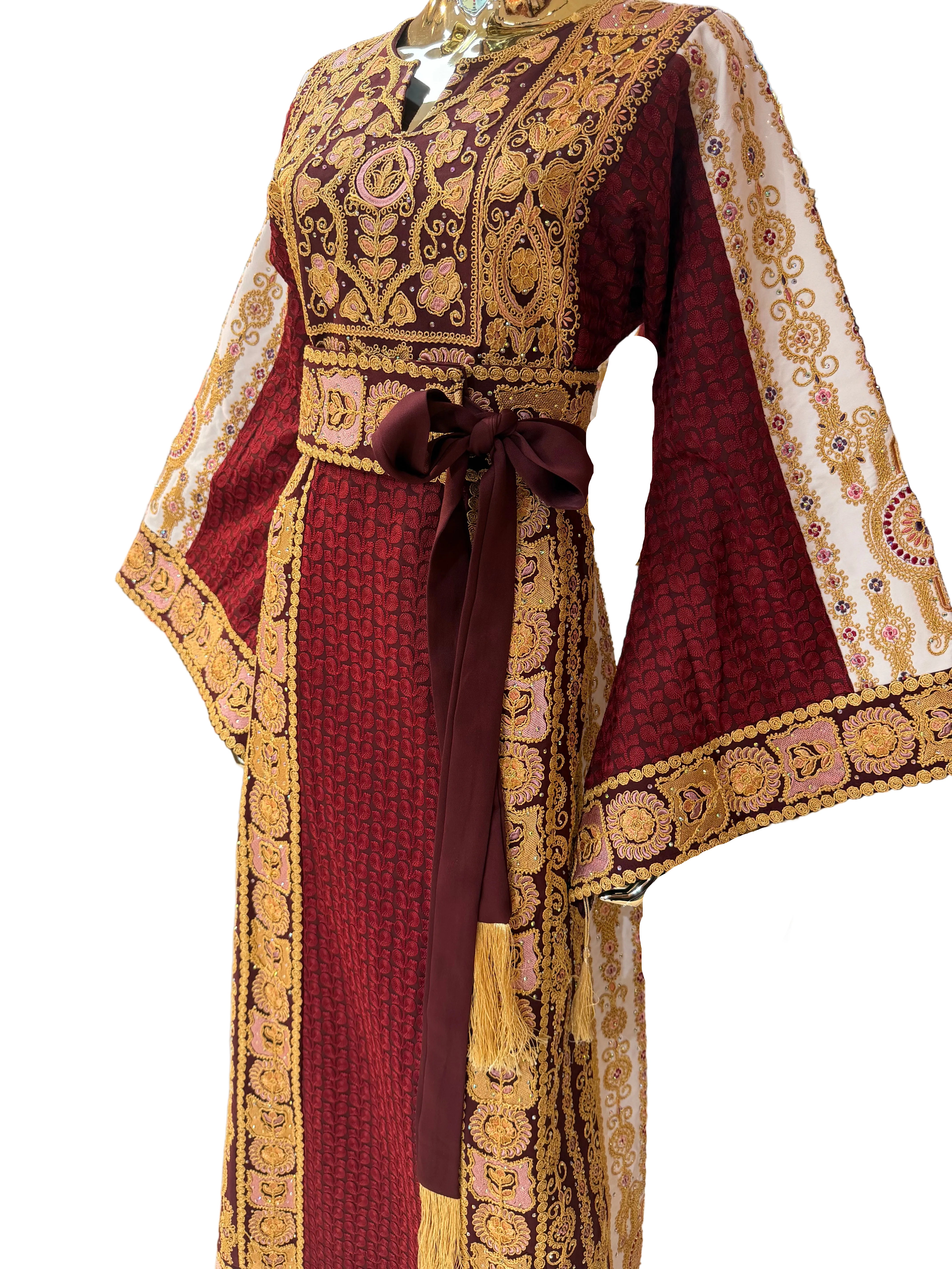 Red & Gold Aghabani Thobe