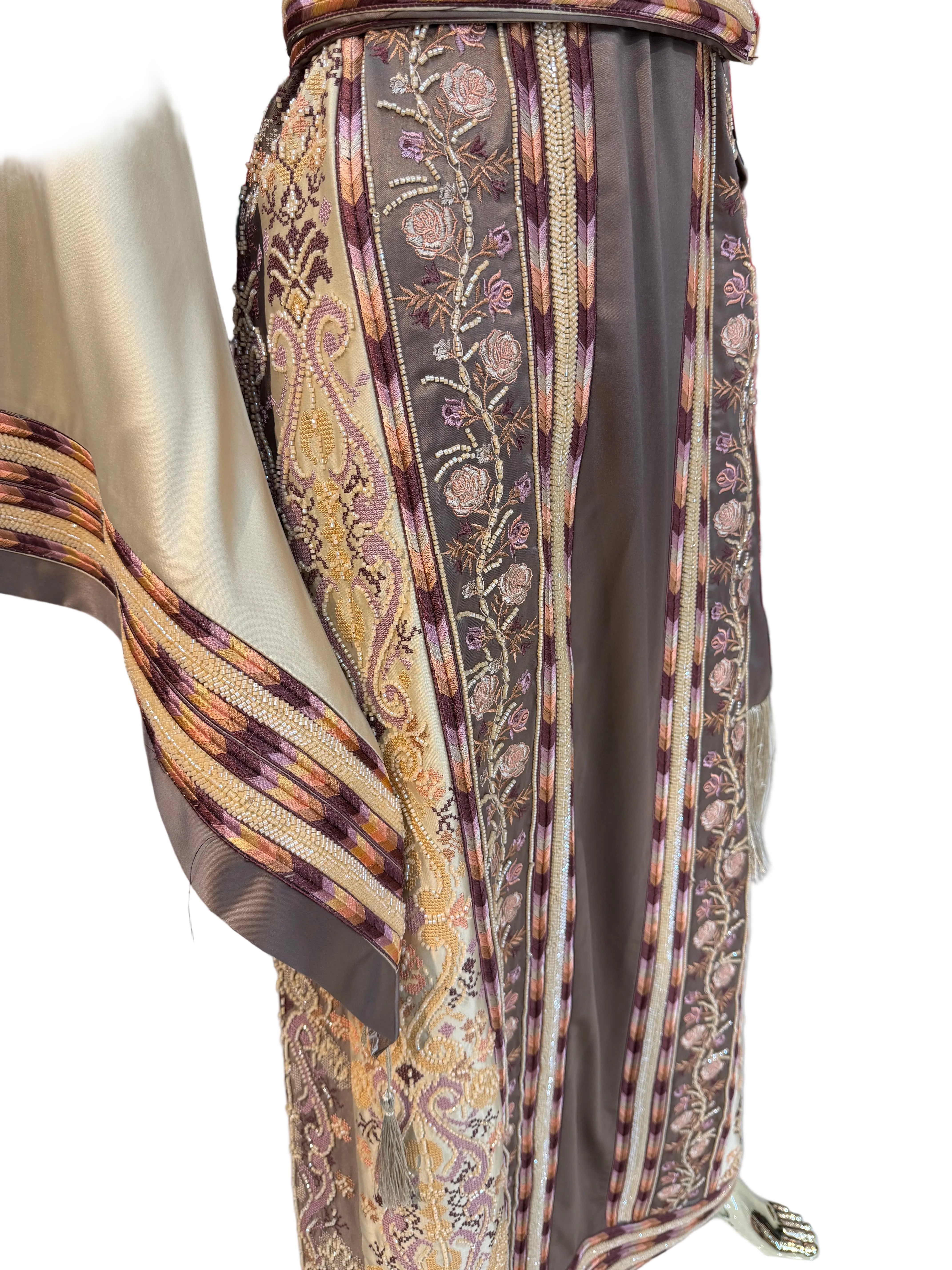 Dusty Pink Beaded Thobe