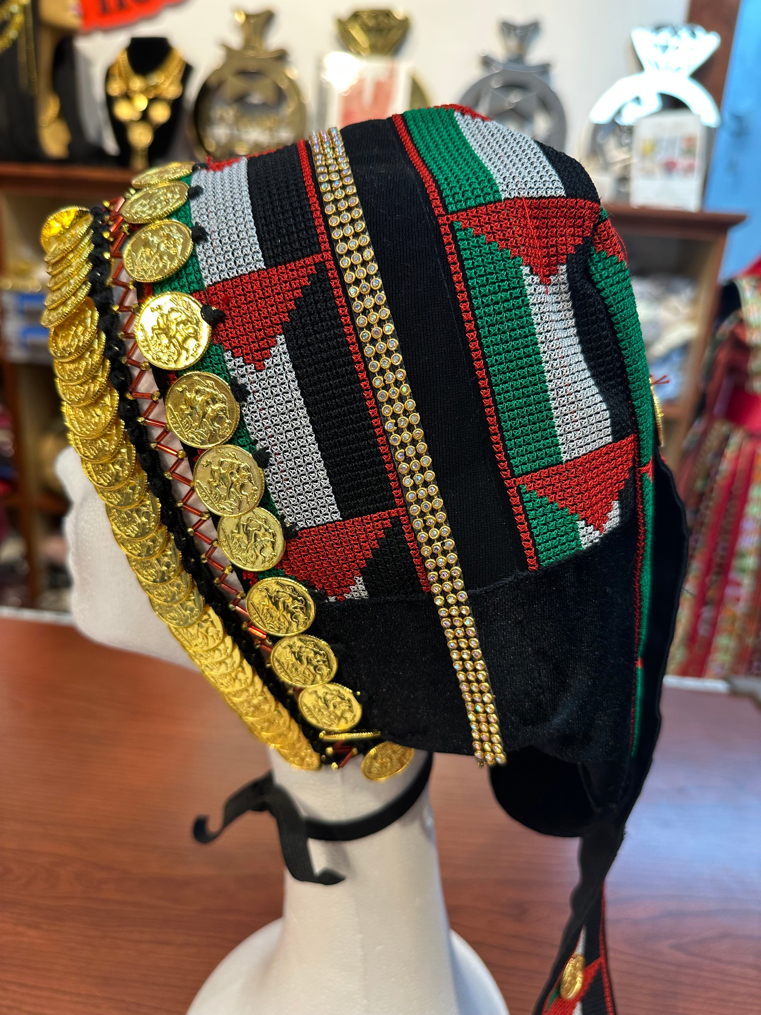 Embroidered Awka with Hand Stitched Coins