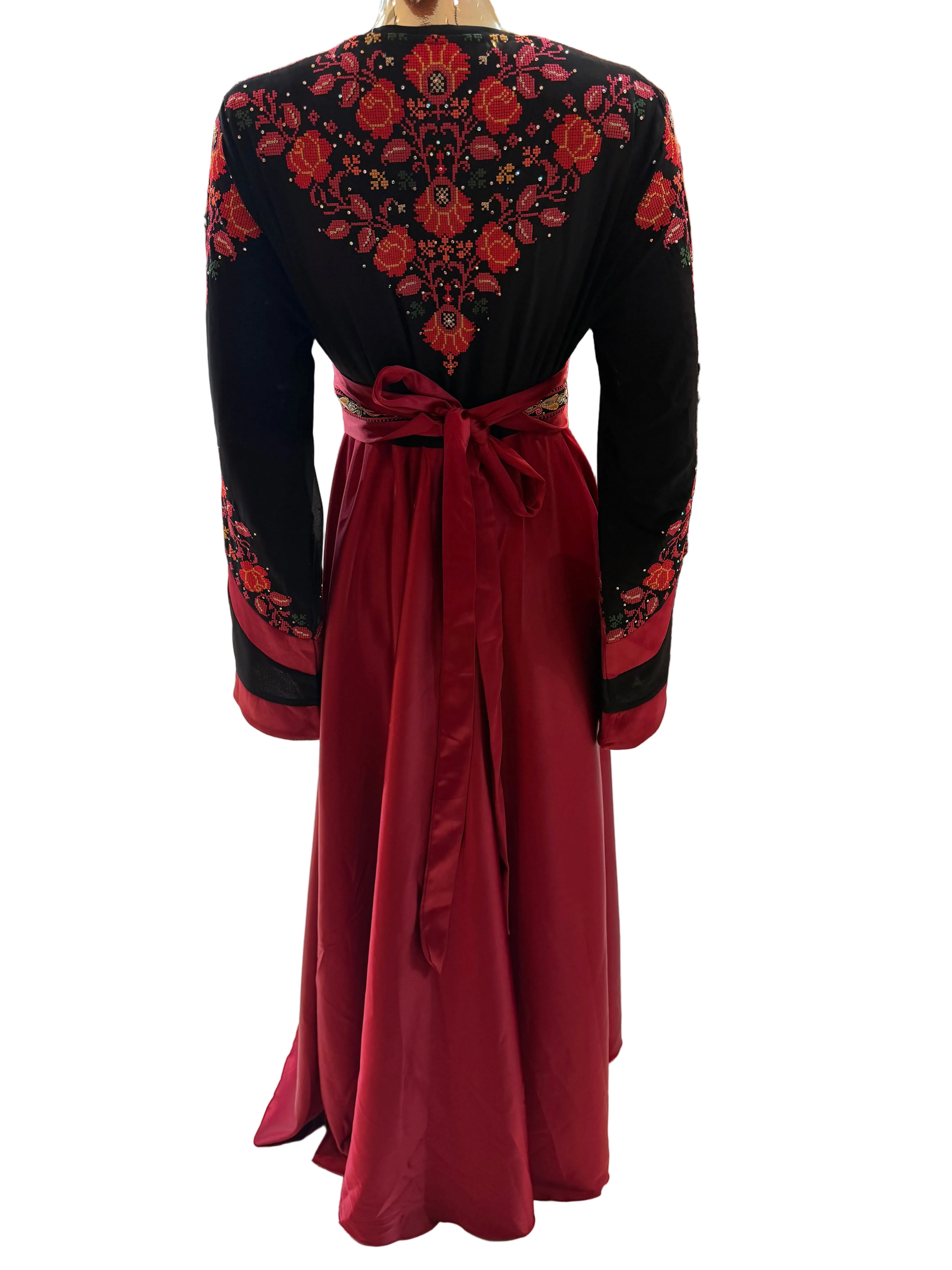 Red & Black Palestinian Thobe