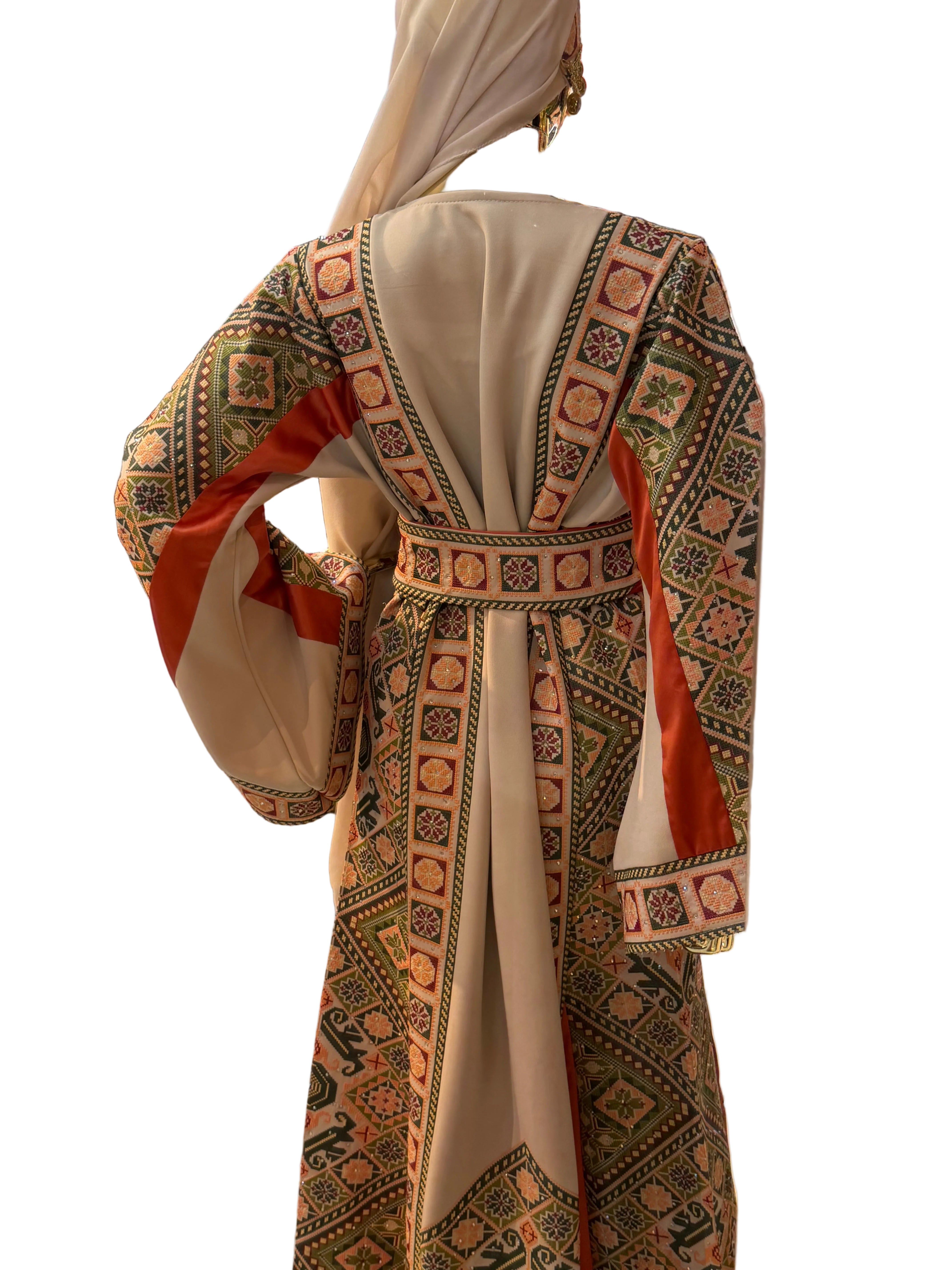 Elegant Green & Tan Thobe