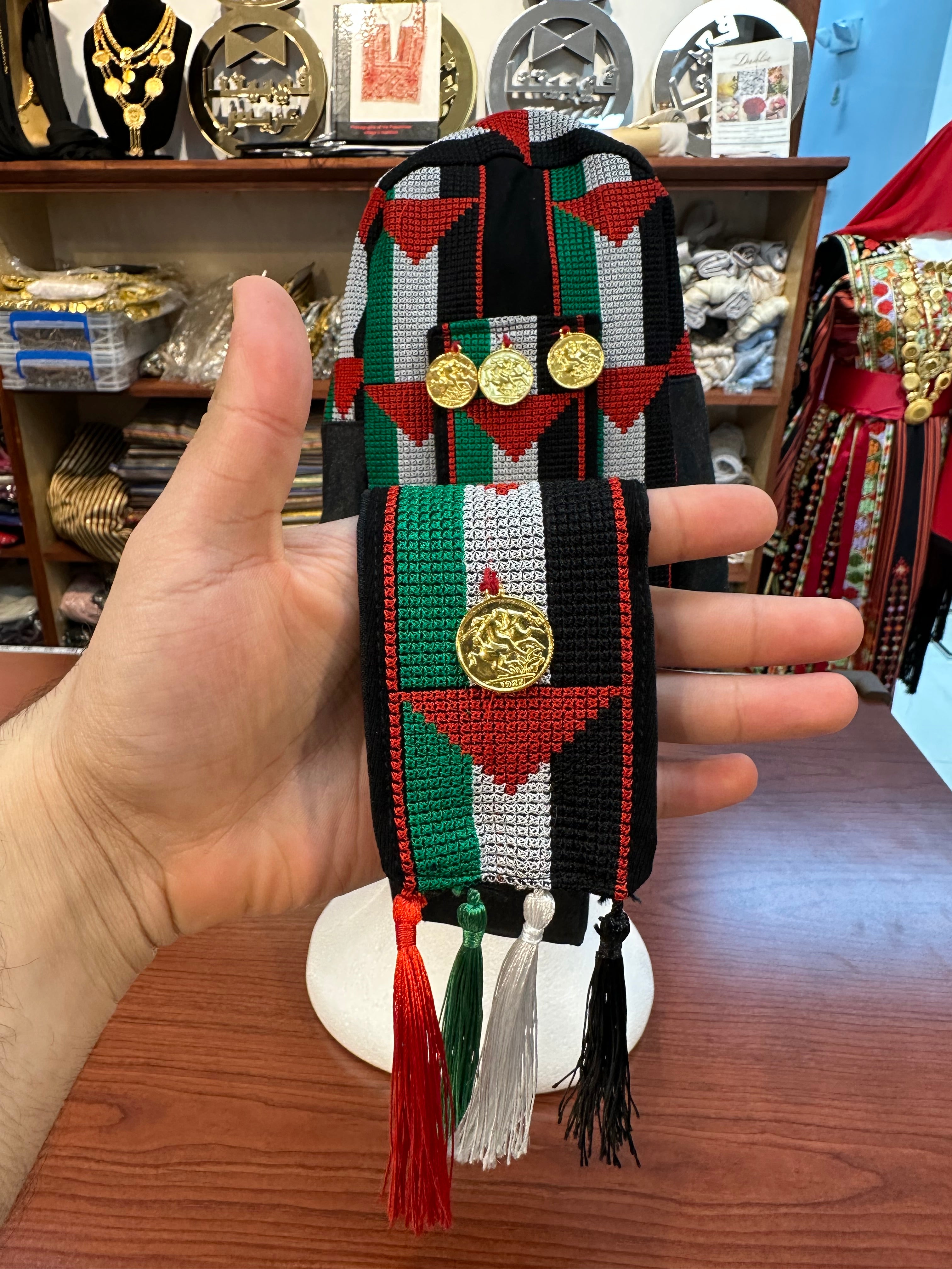 Embroidered Awka with Hand Stitched Coins