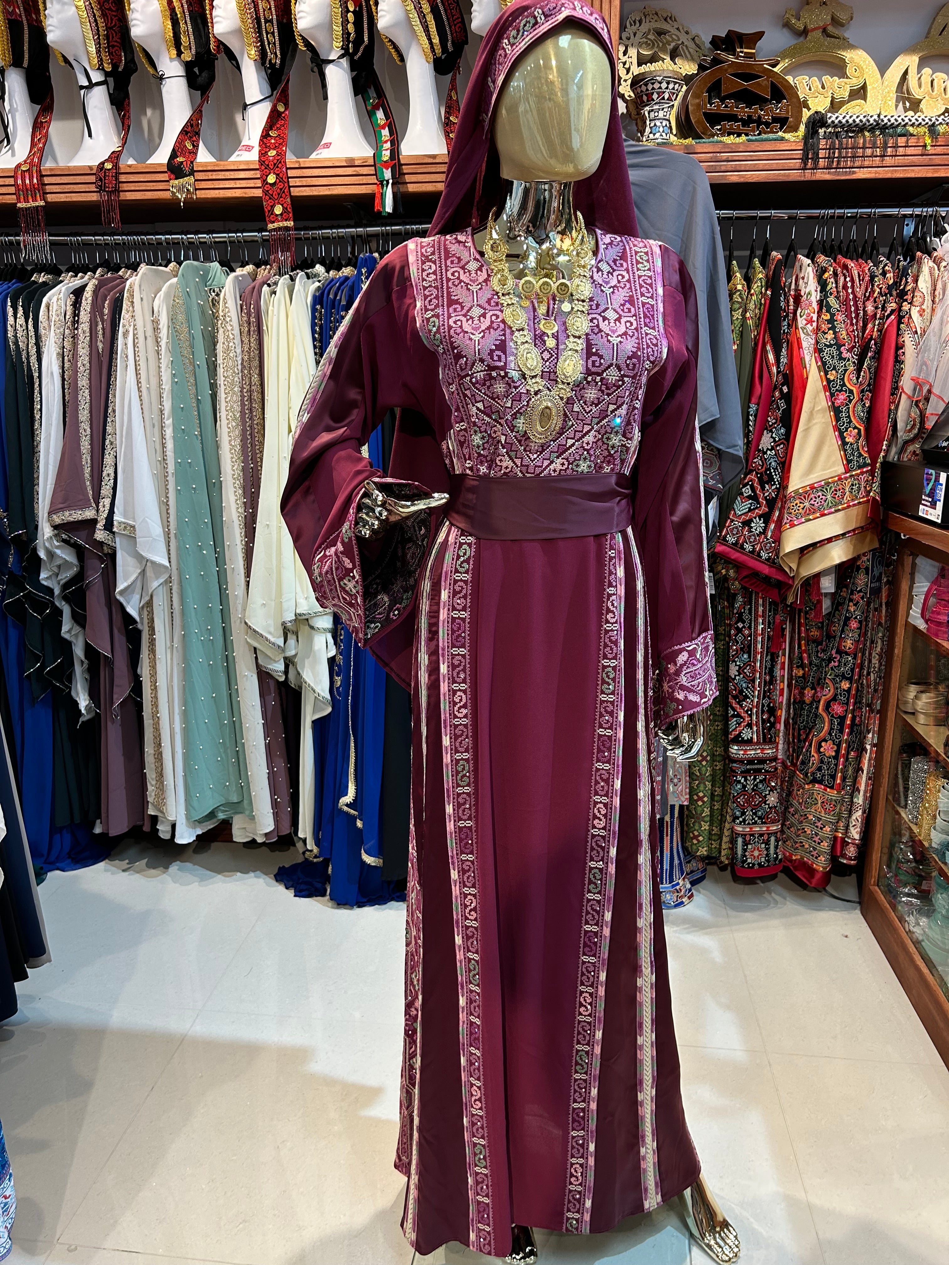 Maroon Embroidered Thobe