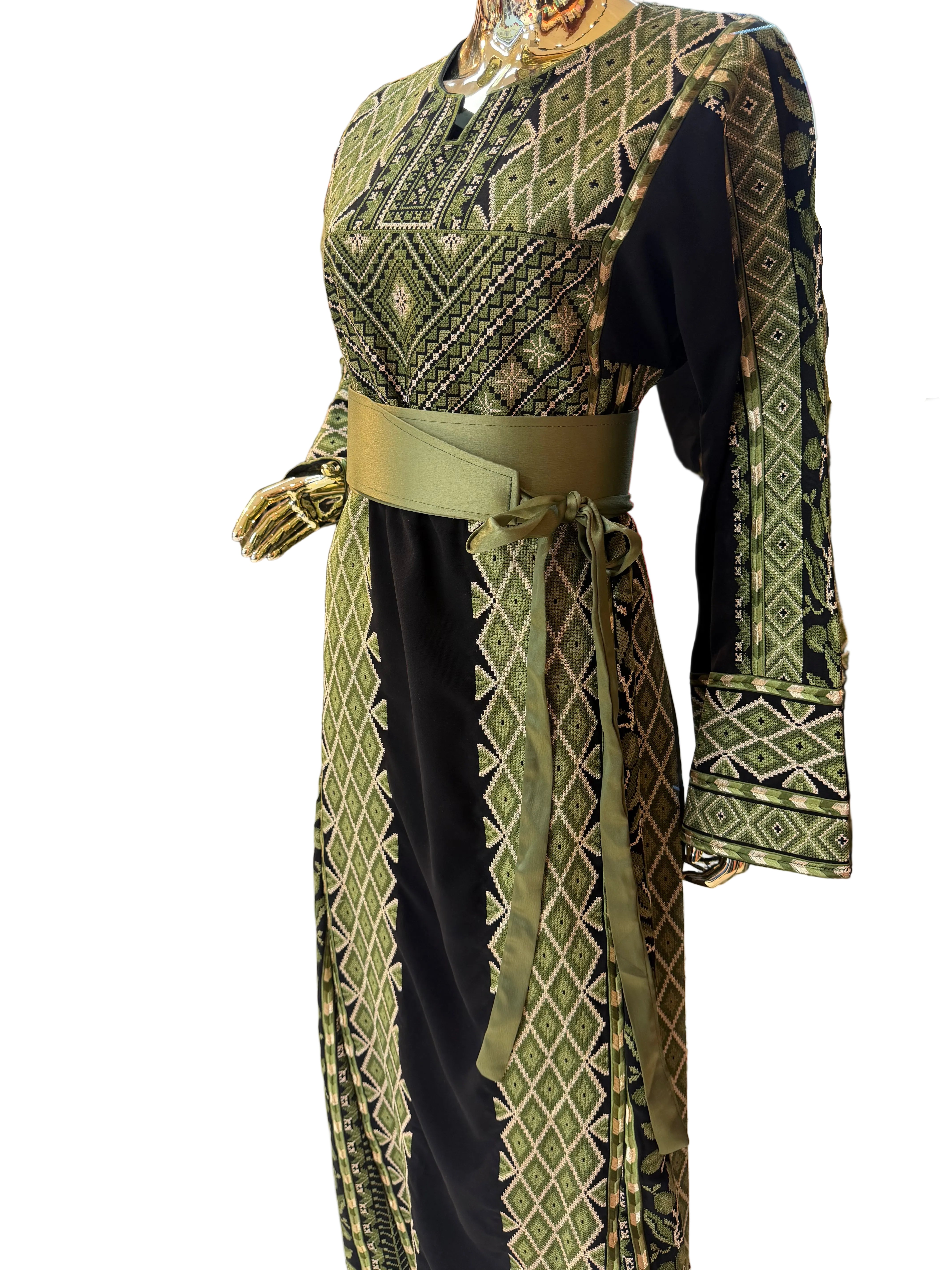 Green & Black Olive Thobe