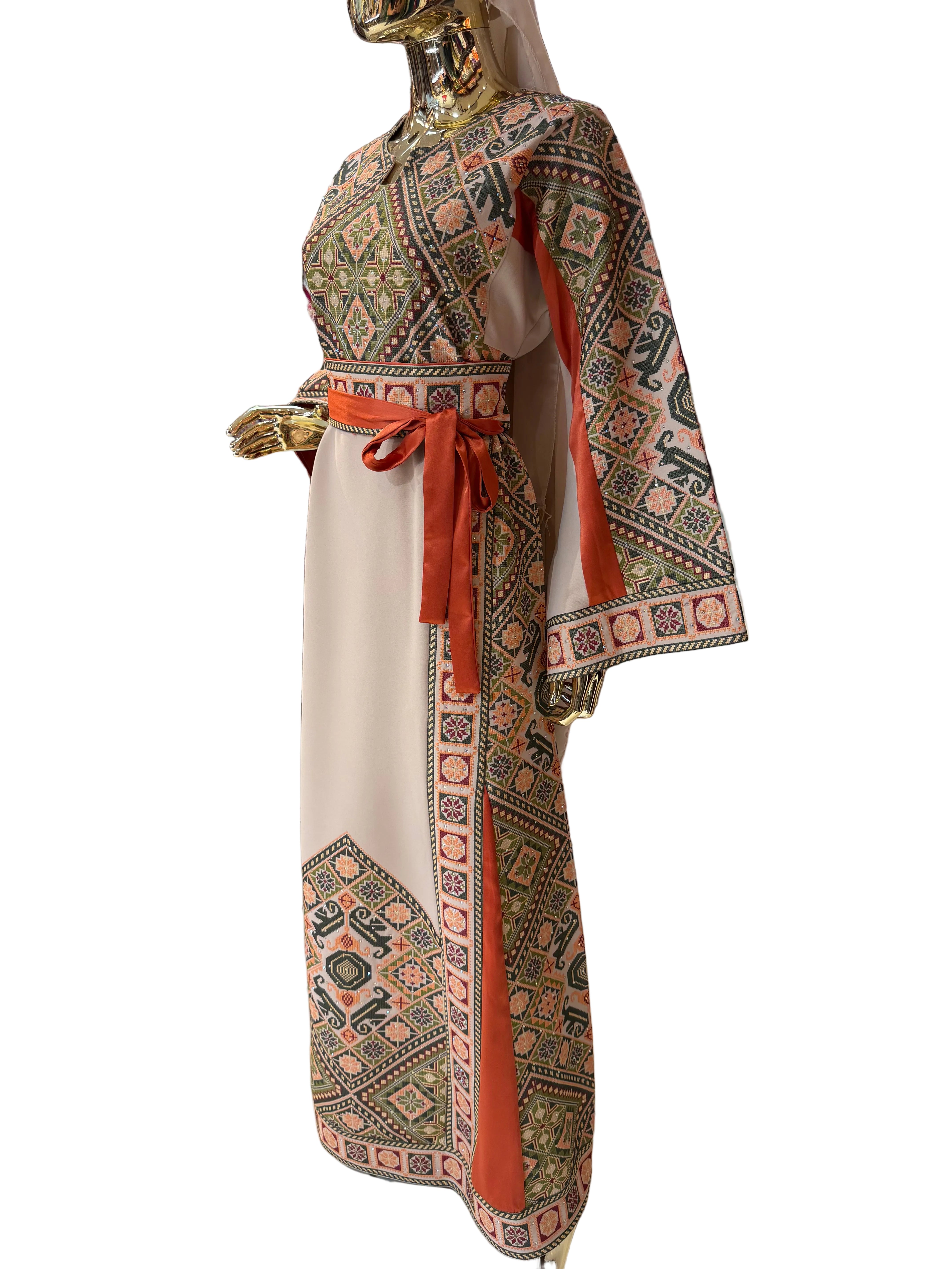 Elegant Green & Tan Thobe