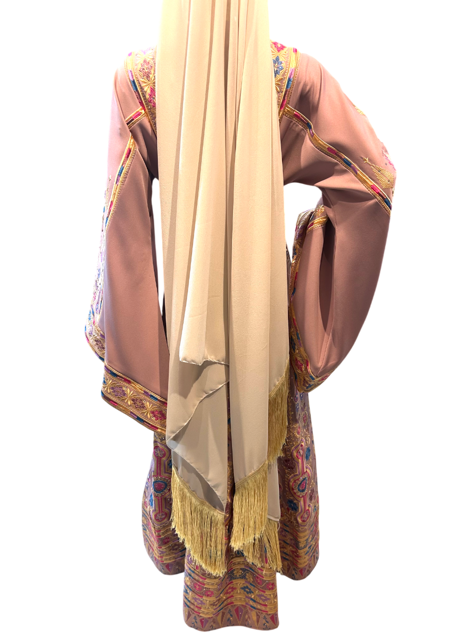 Elegant Pink Malaka Thobe W/Shall