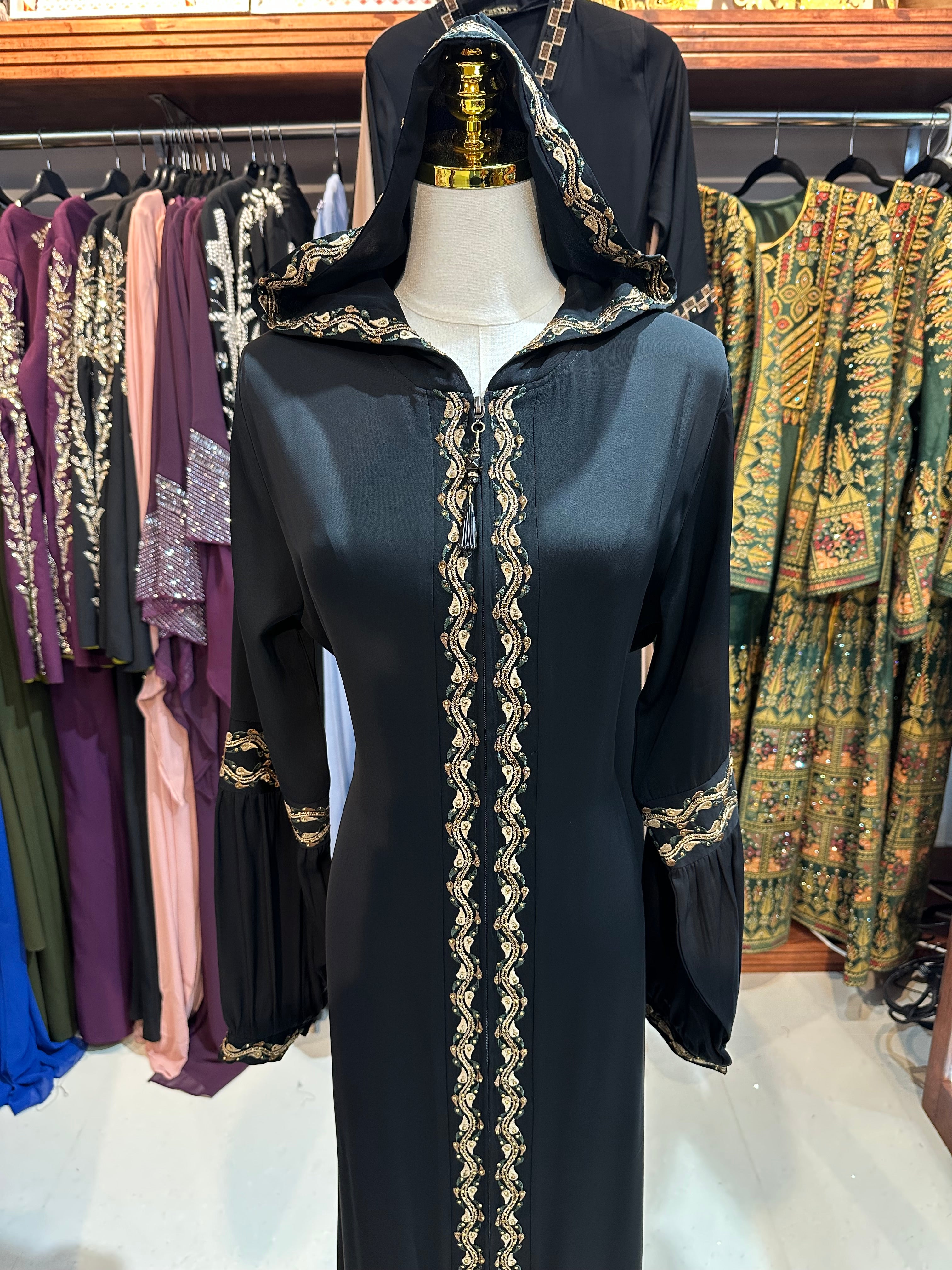 Elegant One-Piece Abaya W/ Hood