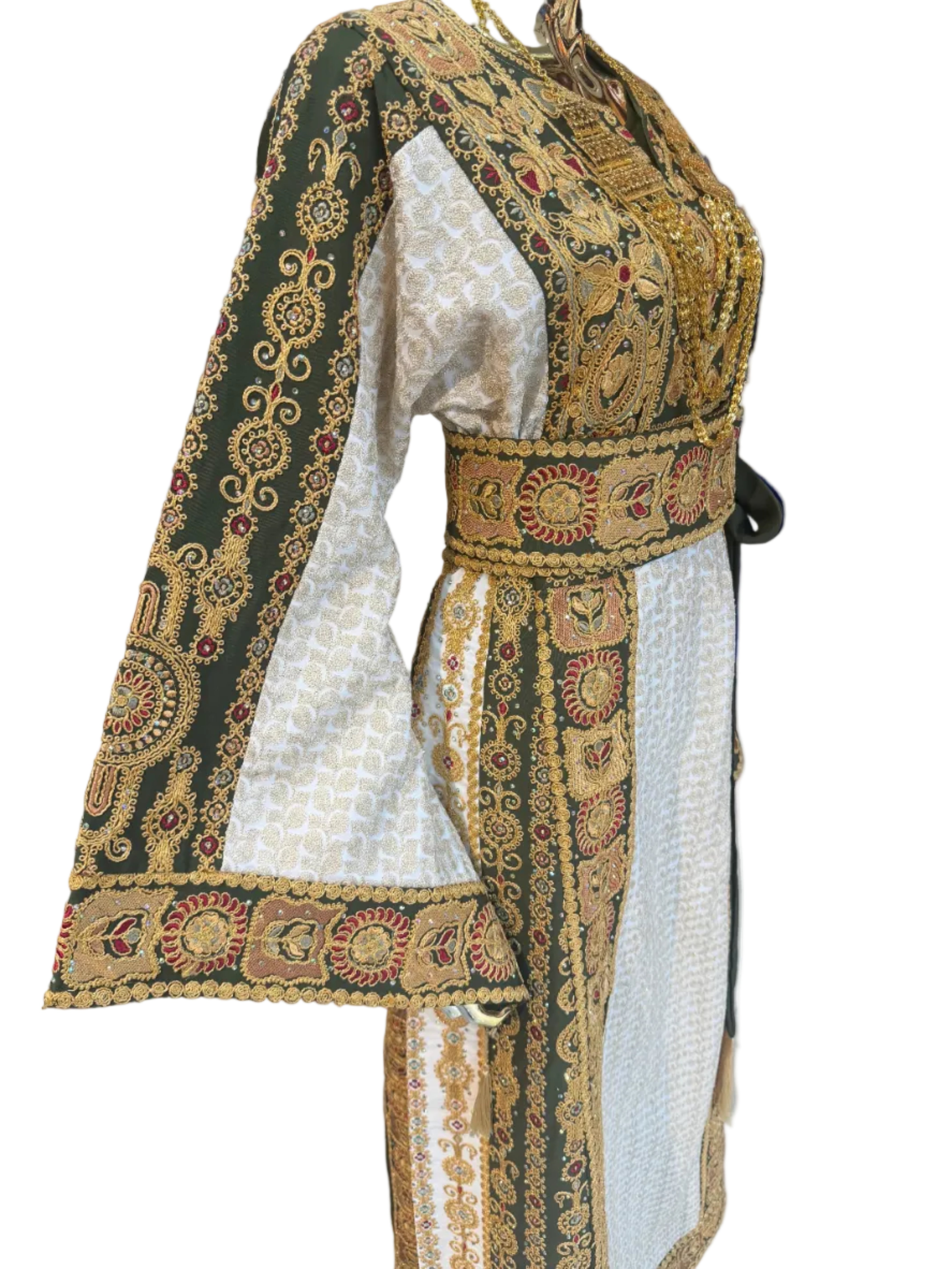 Olive & Gold Aghabani Thobe