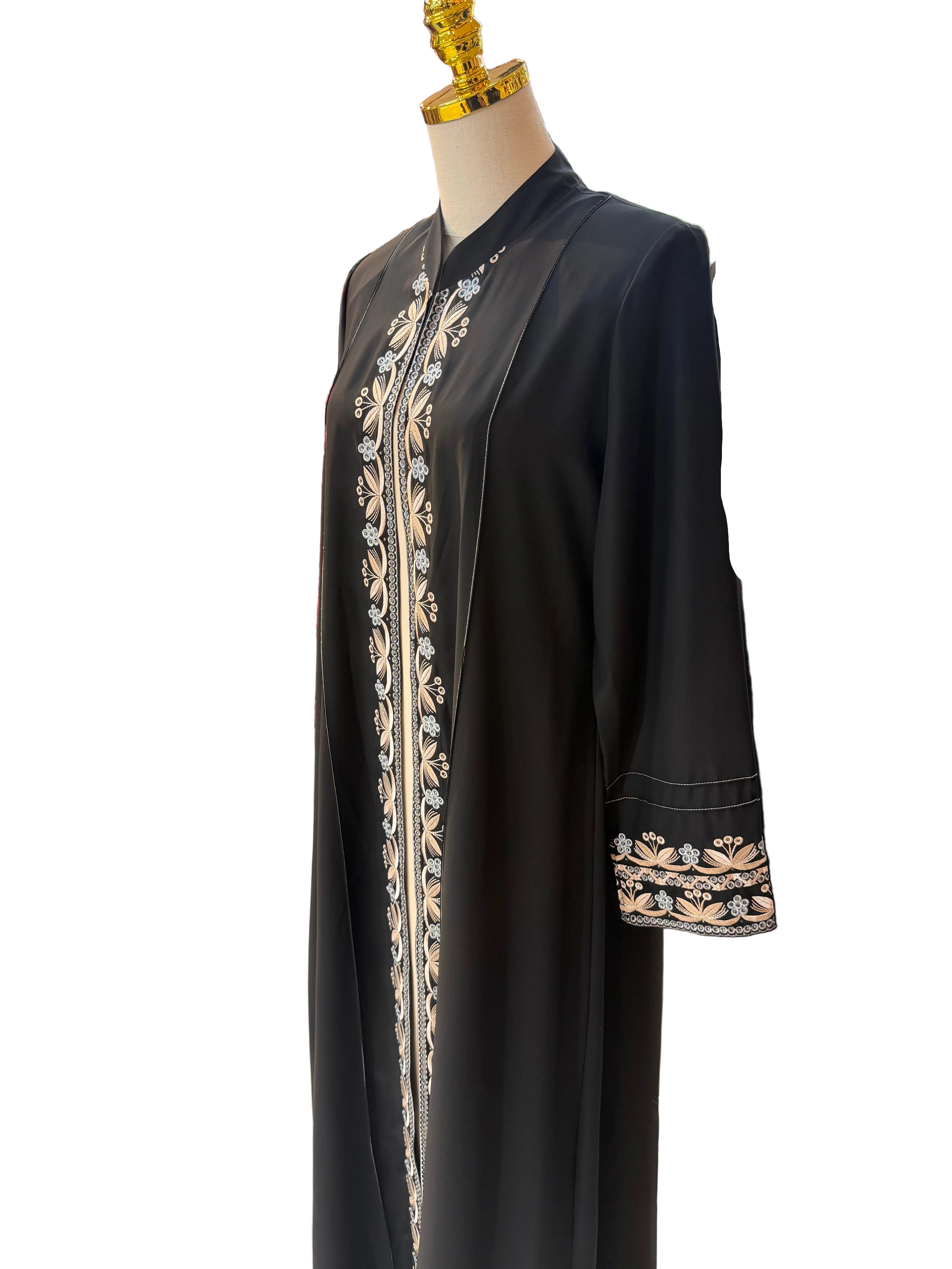 Elegant Black & Tan 2-Piece Abaya