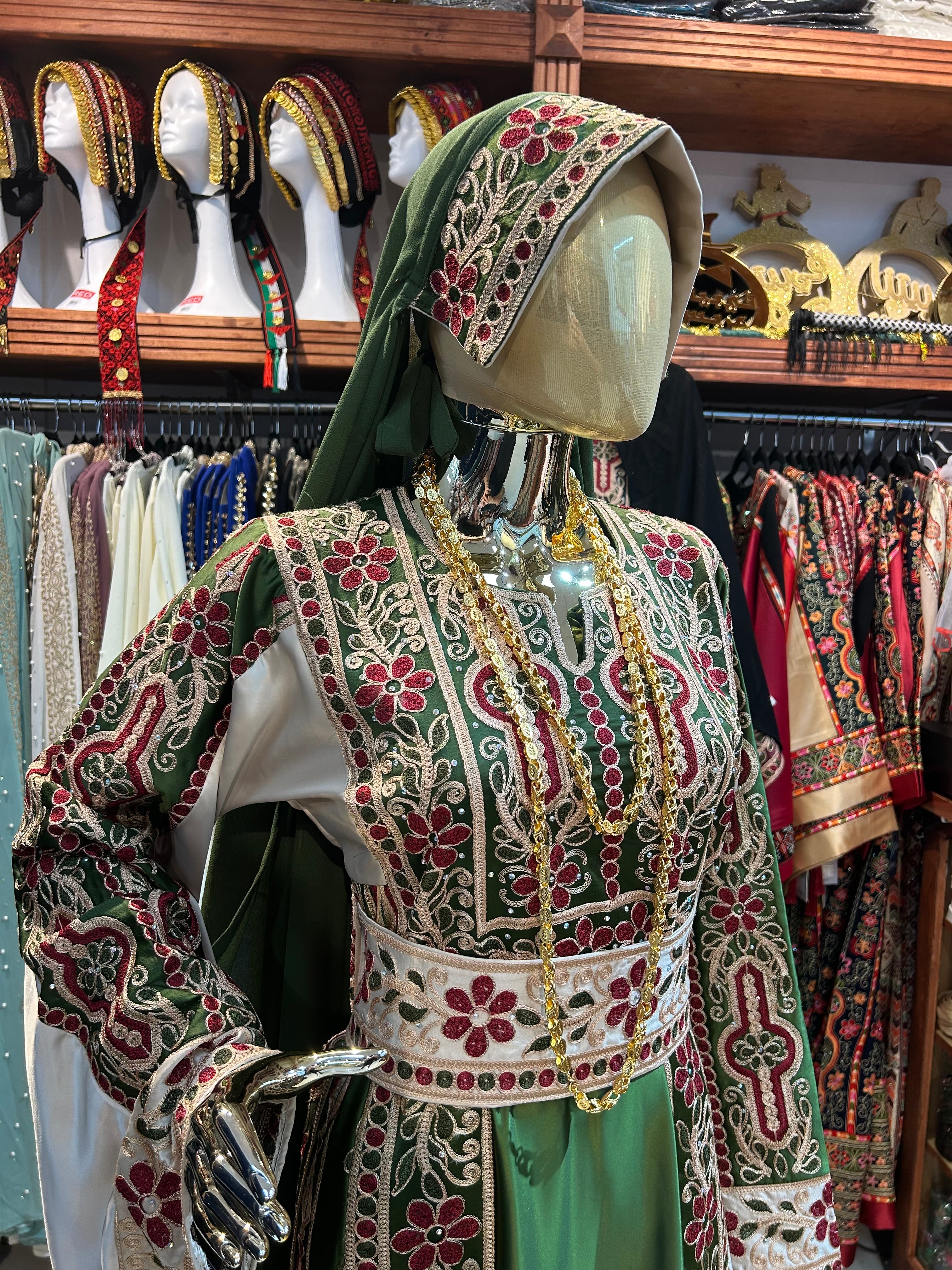 Green High-Quality Embroidered Thobe