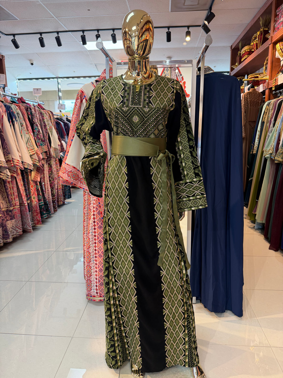 Green & Black Olive Thobe