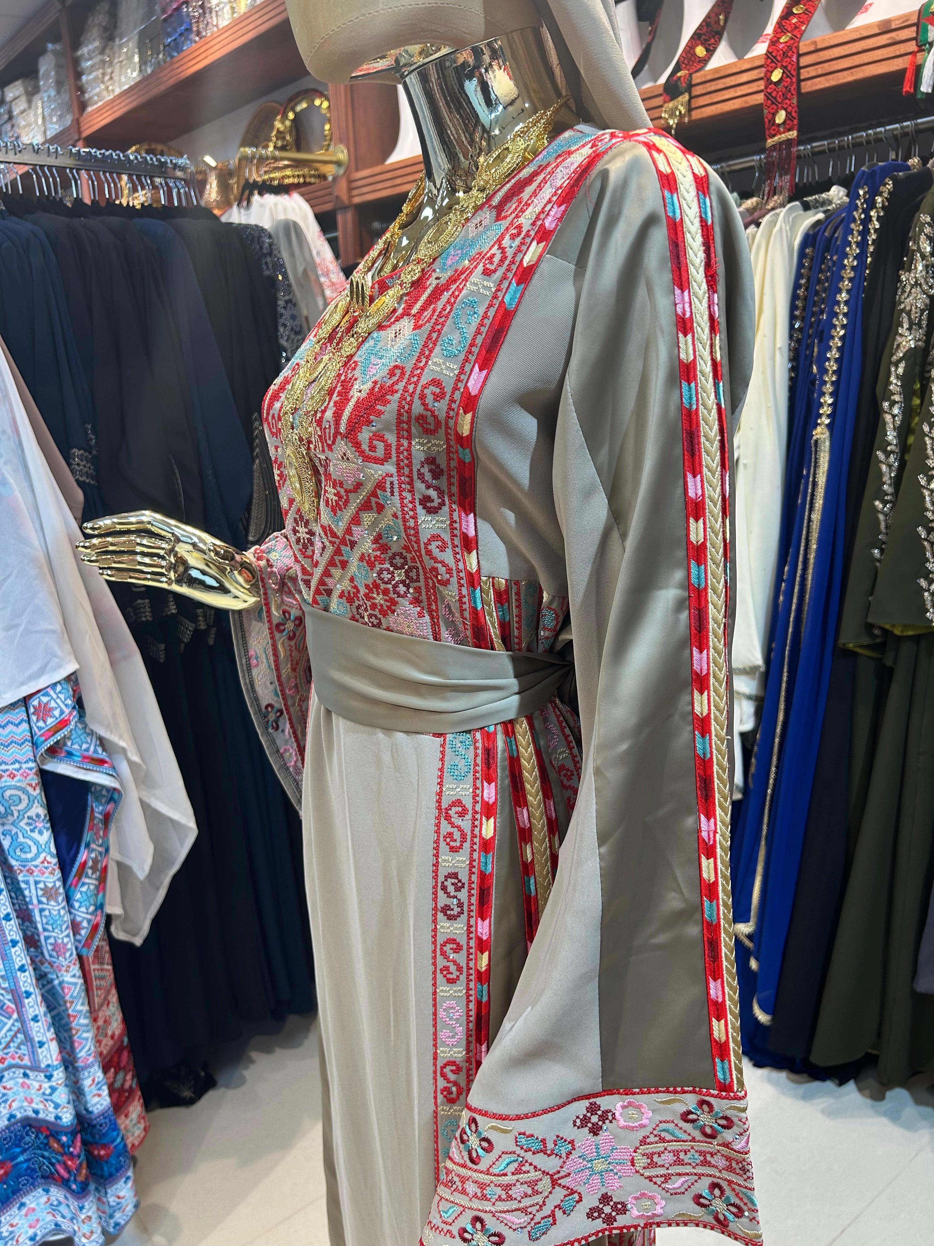 Tan Embroidered Thobe