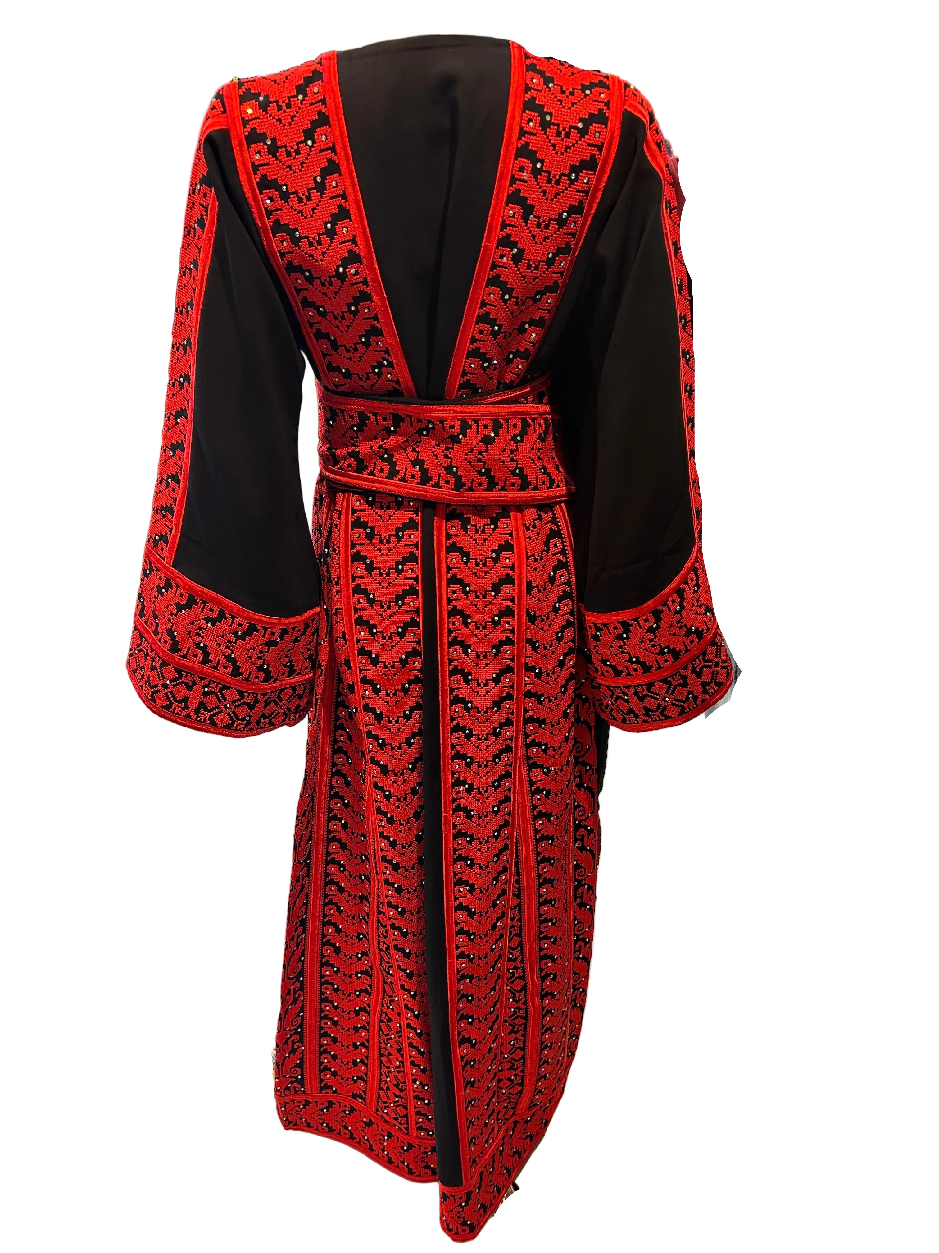 Elegant Red & Black Thobe
