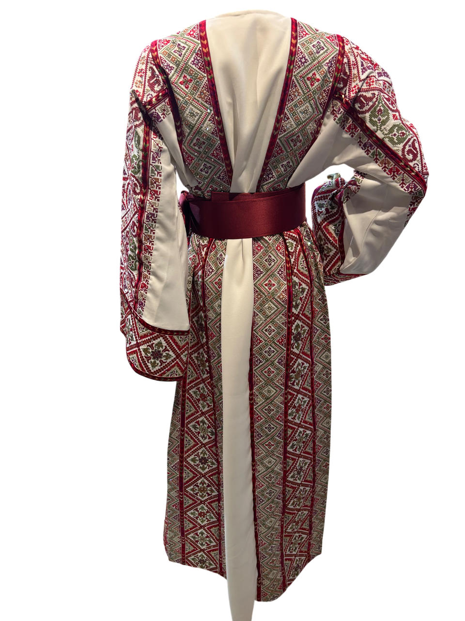 Elegant Red & White Thobe