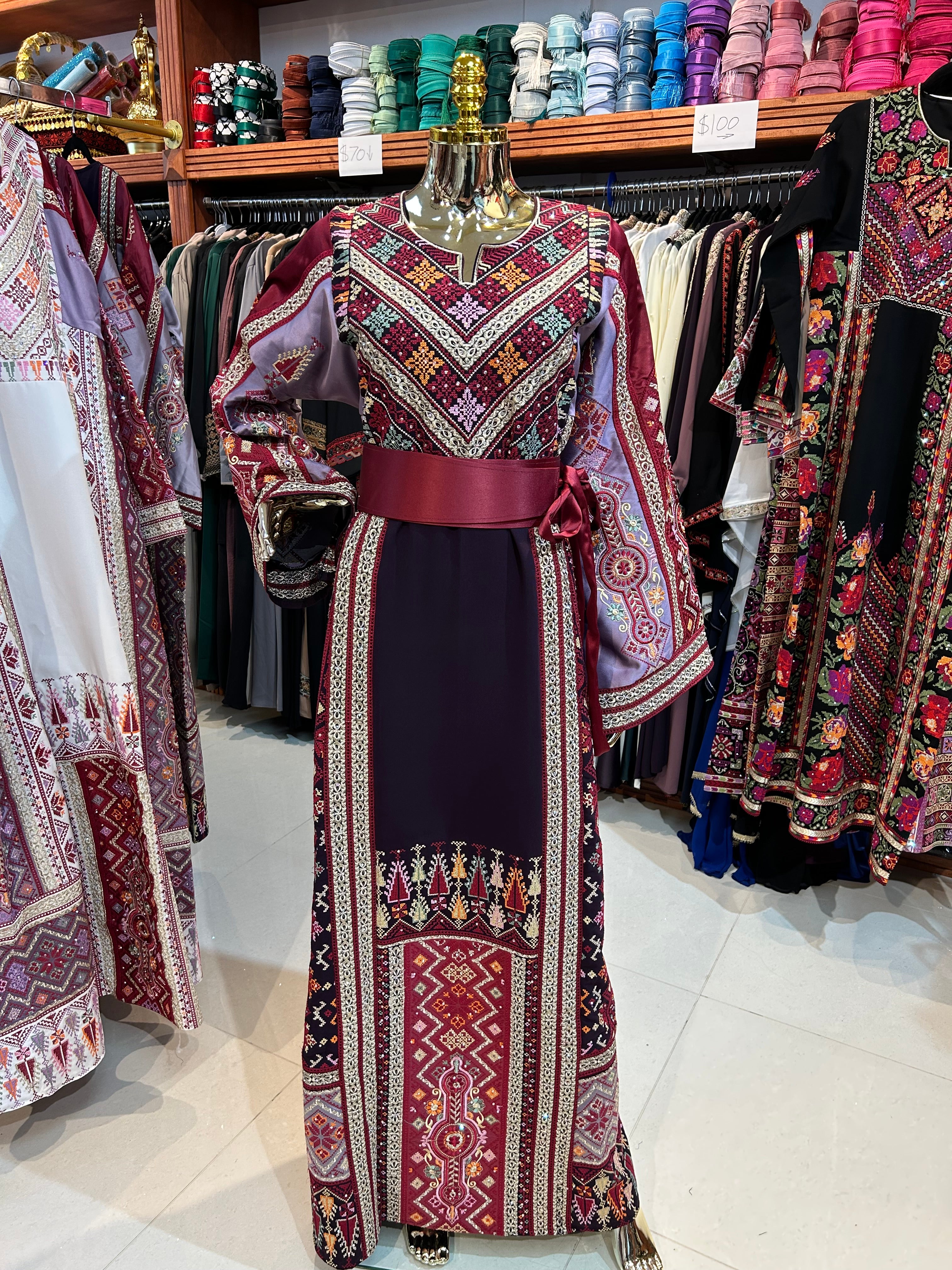 Purple & Maroon Thobe