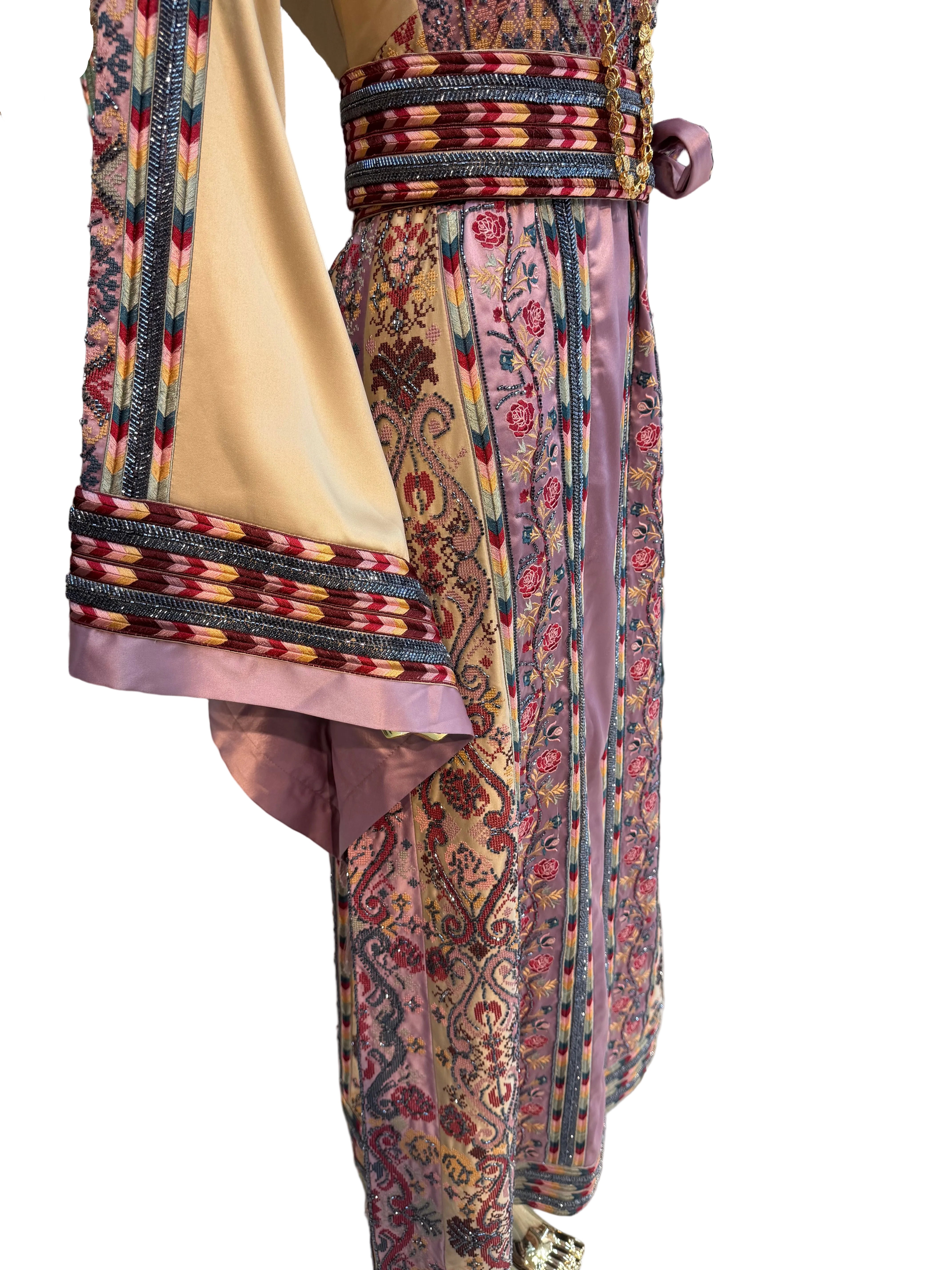 Pink Beaded Thobe