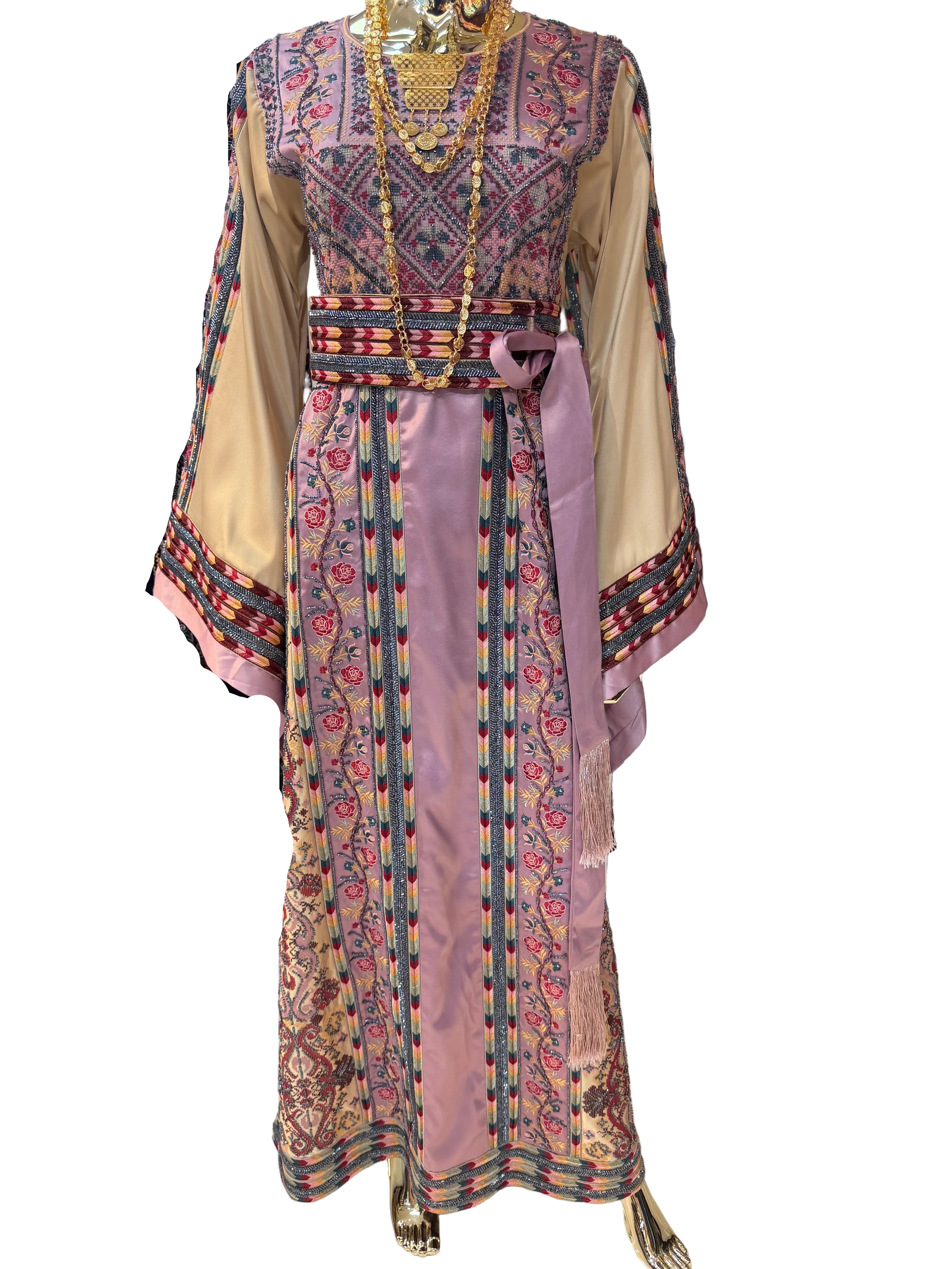 Pink Beaded Thobe