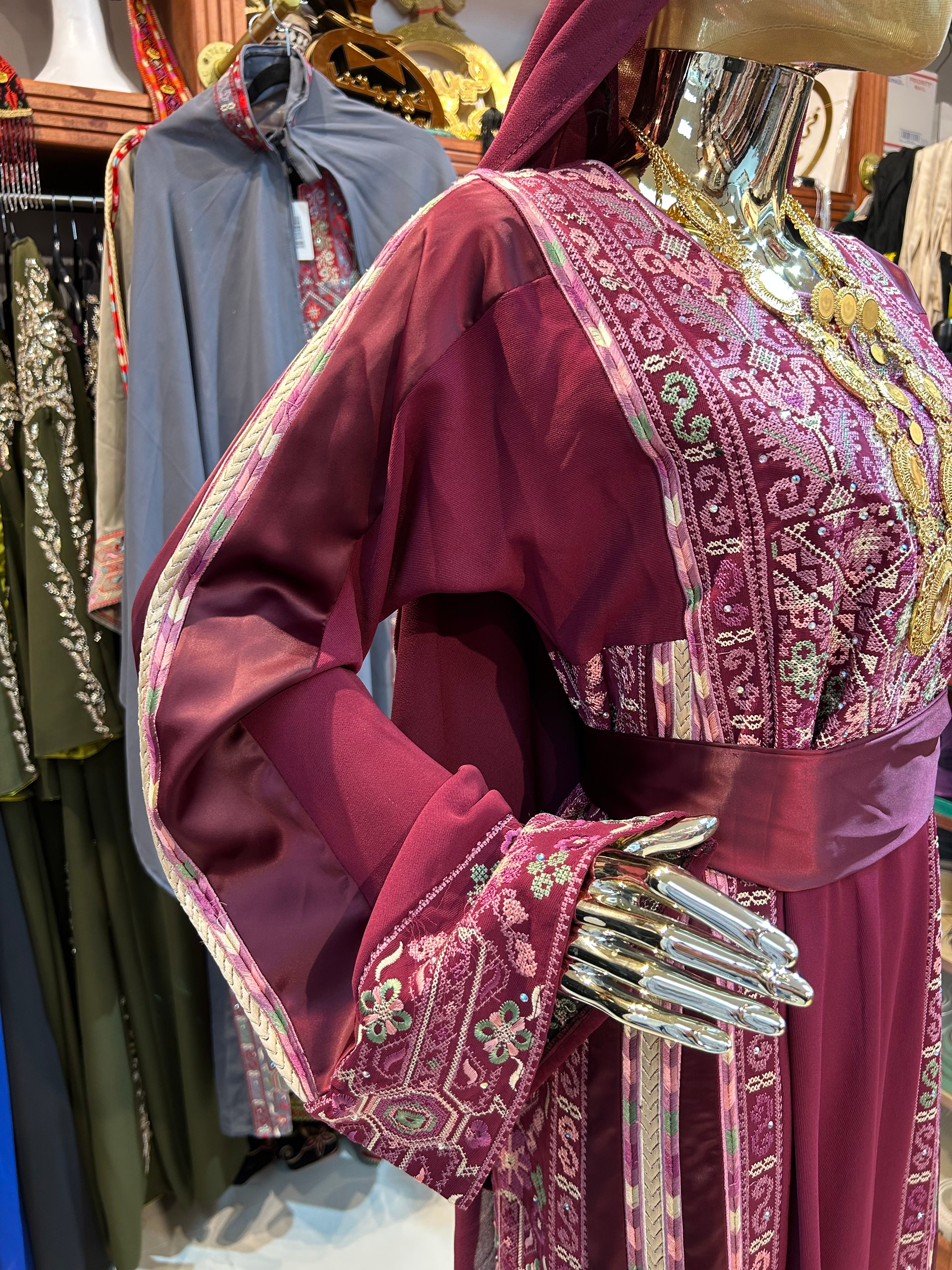 Maroon Embroidered Thobe