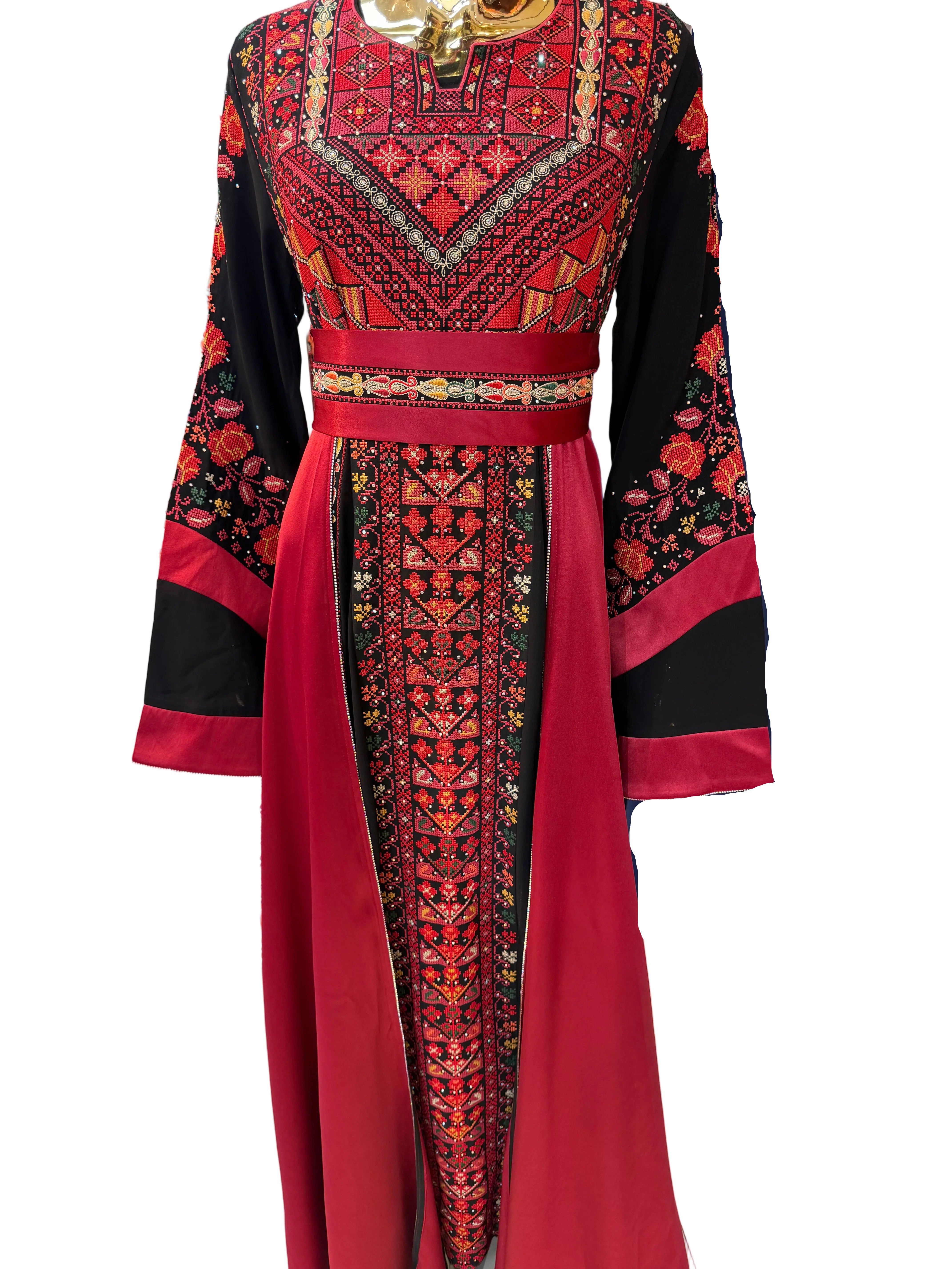 Red & Black Palestinian Thobe