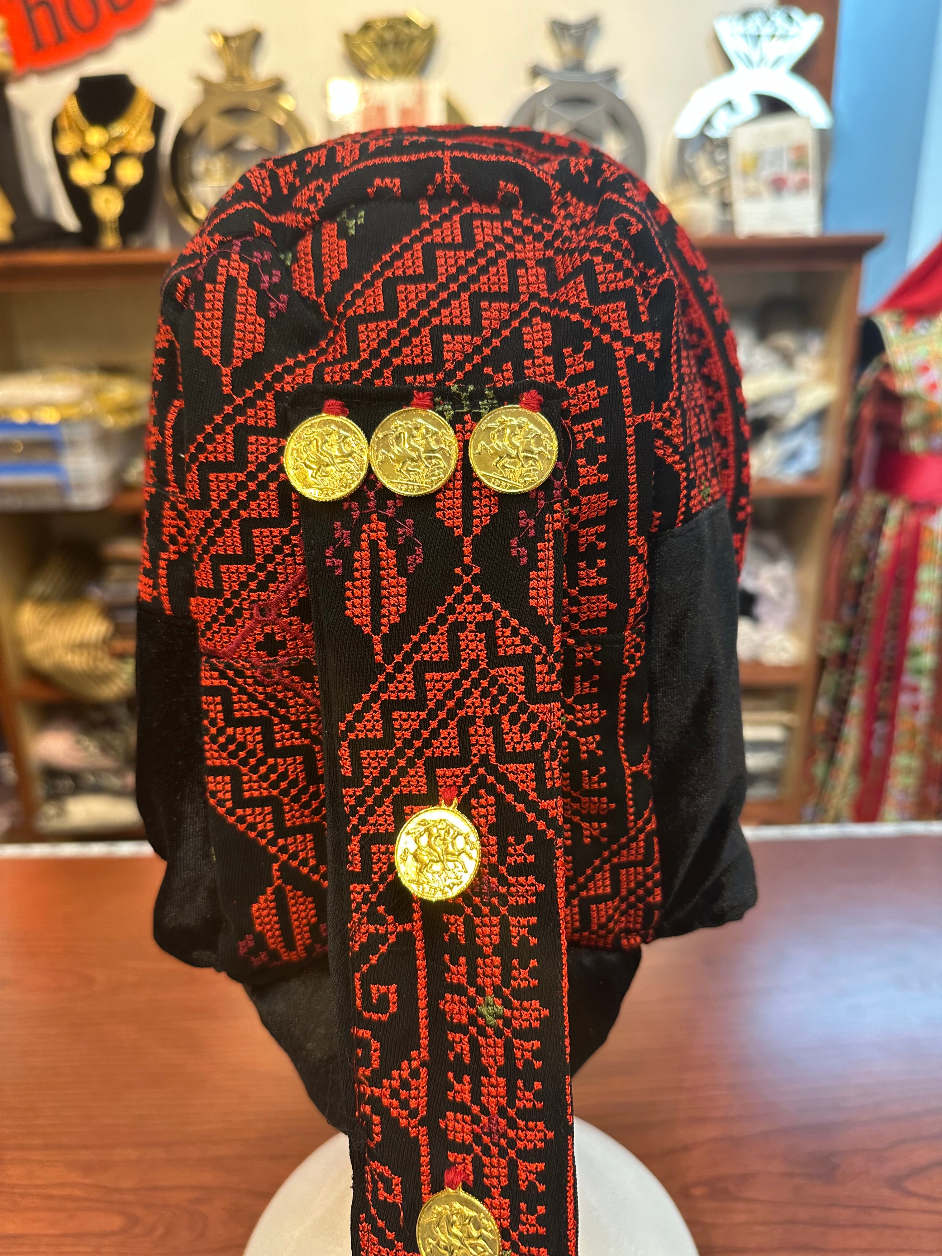 Embroidered Awka with Hand Stitched Coins
