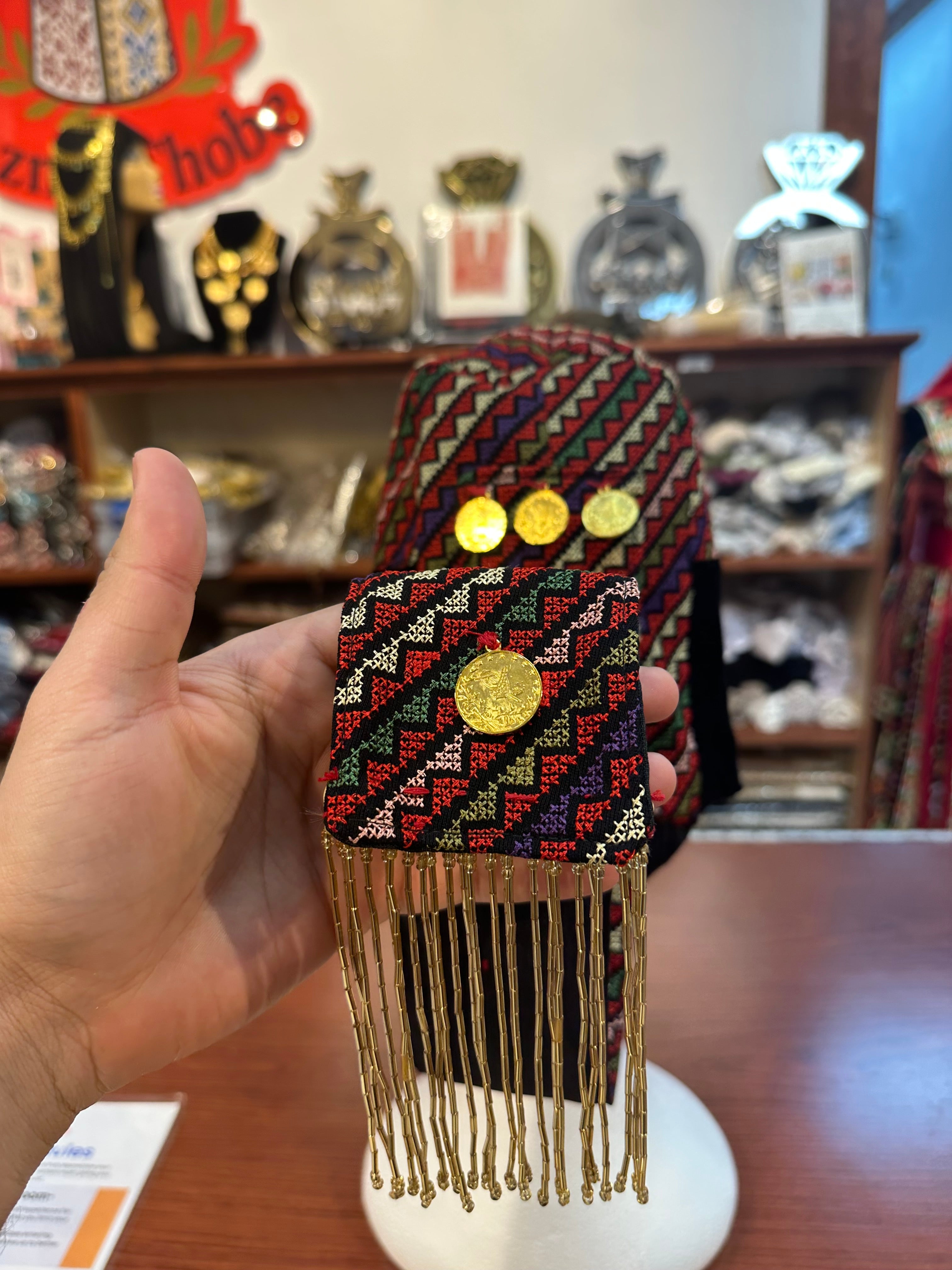 Embroidered Awka with Hand Stitched Coins