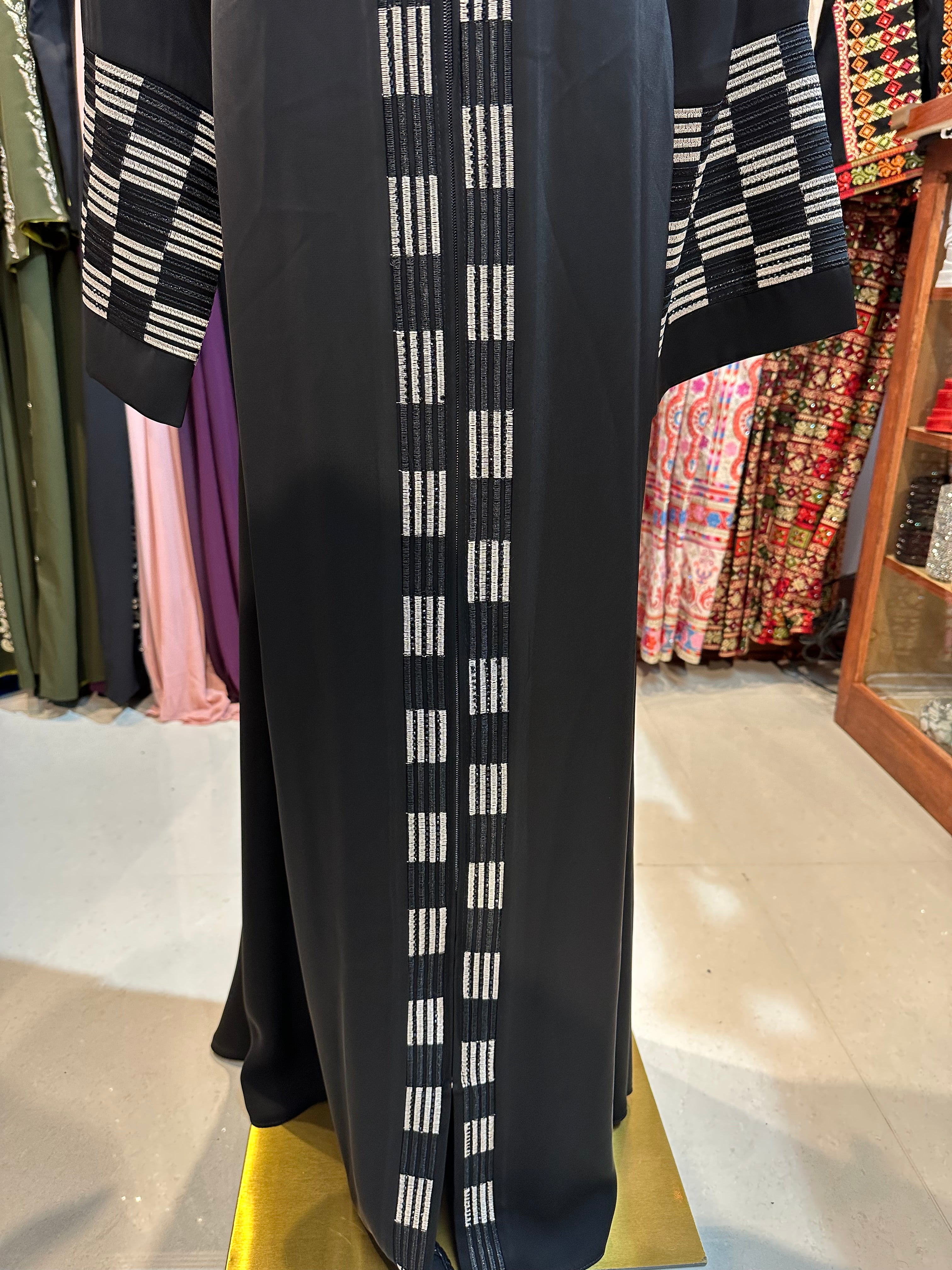 Black Checkered Abaya