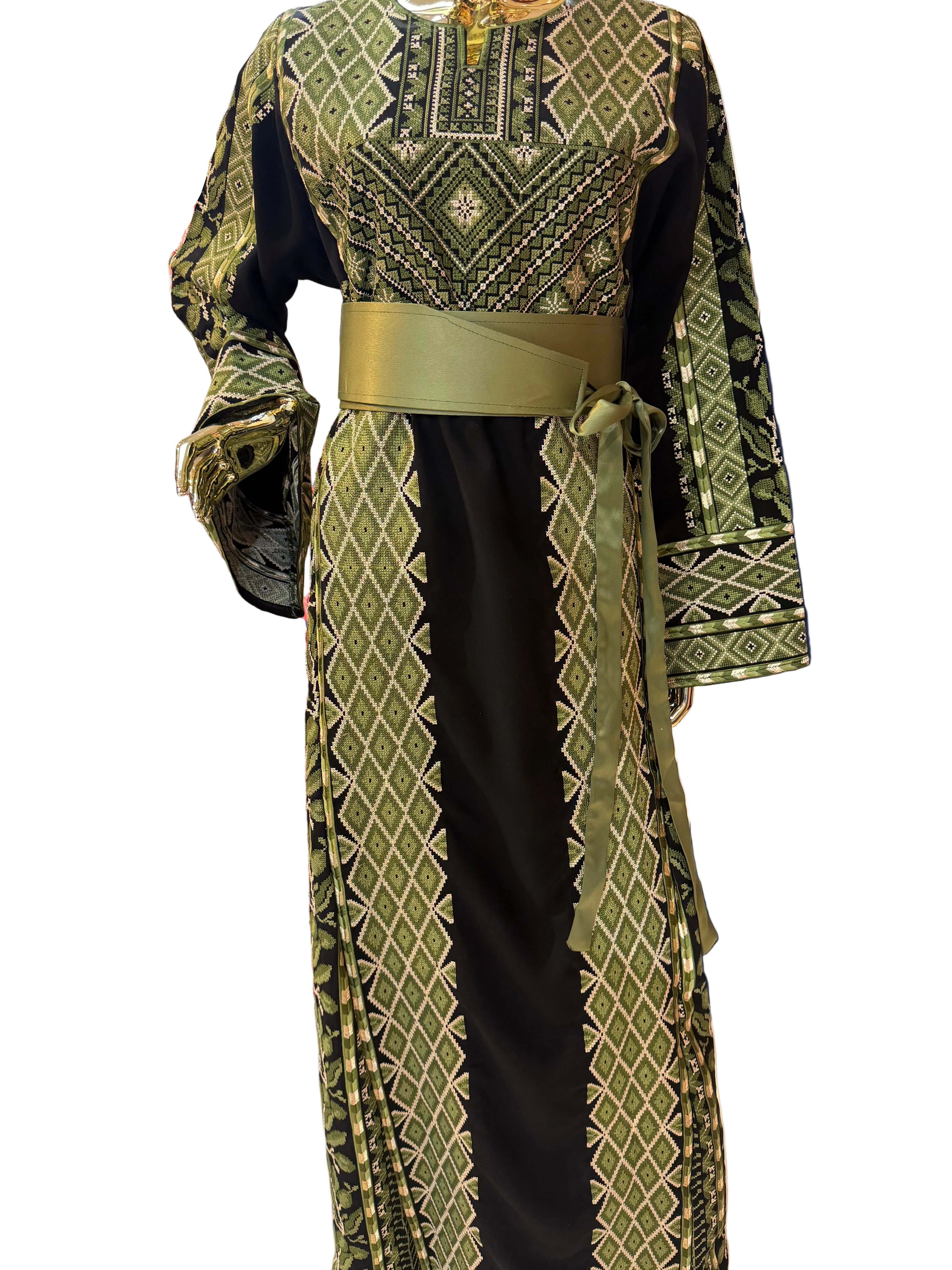 Green & Black Olive Thobe