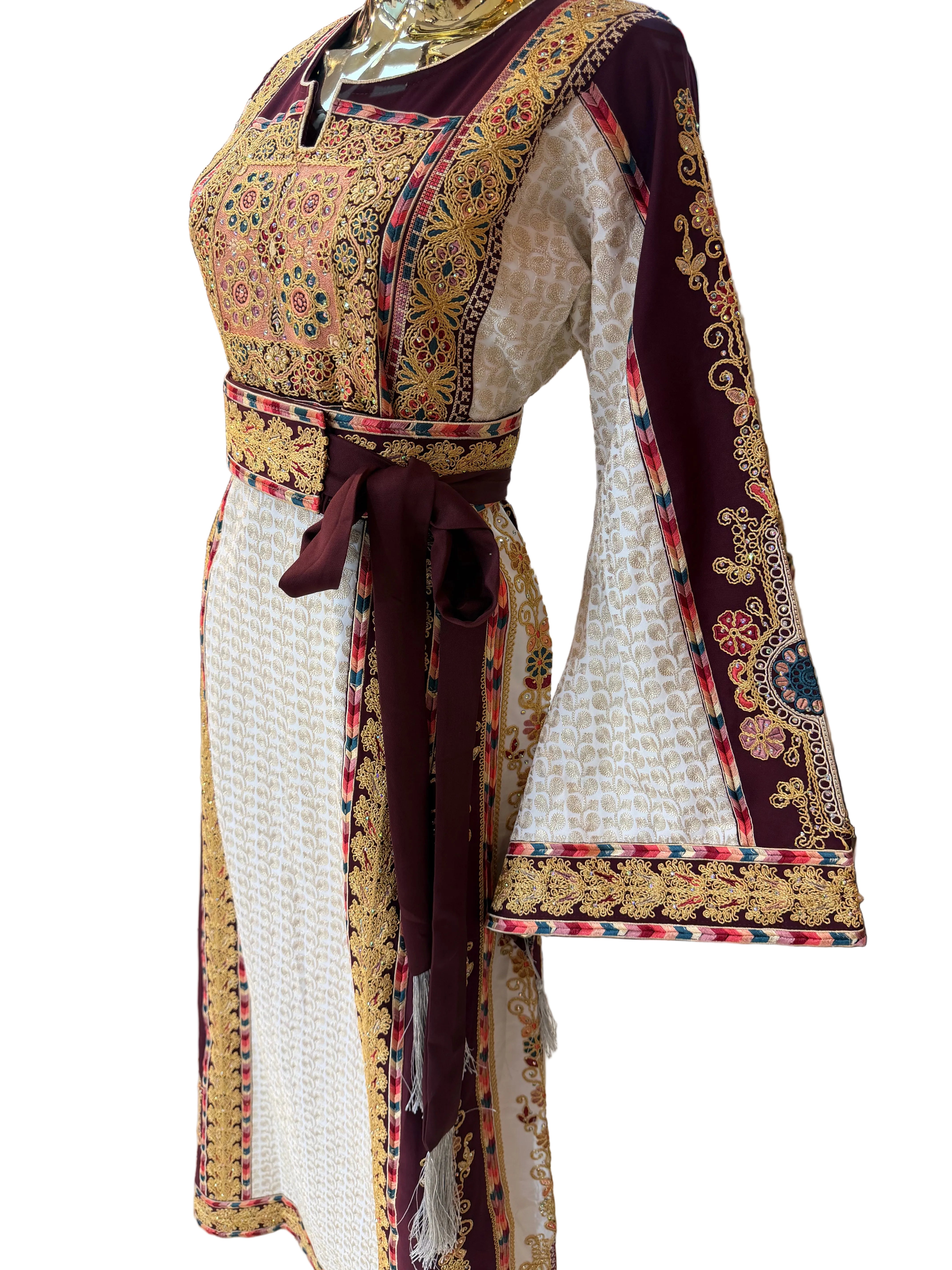 Red & Gold Aghabani Thobe