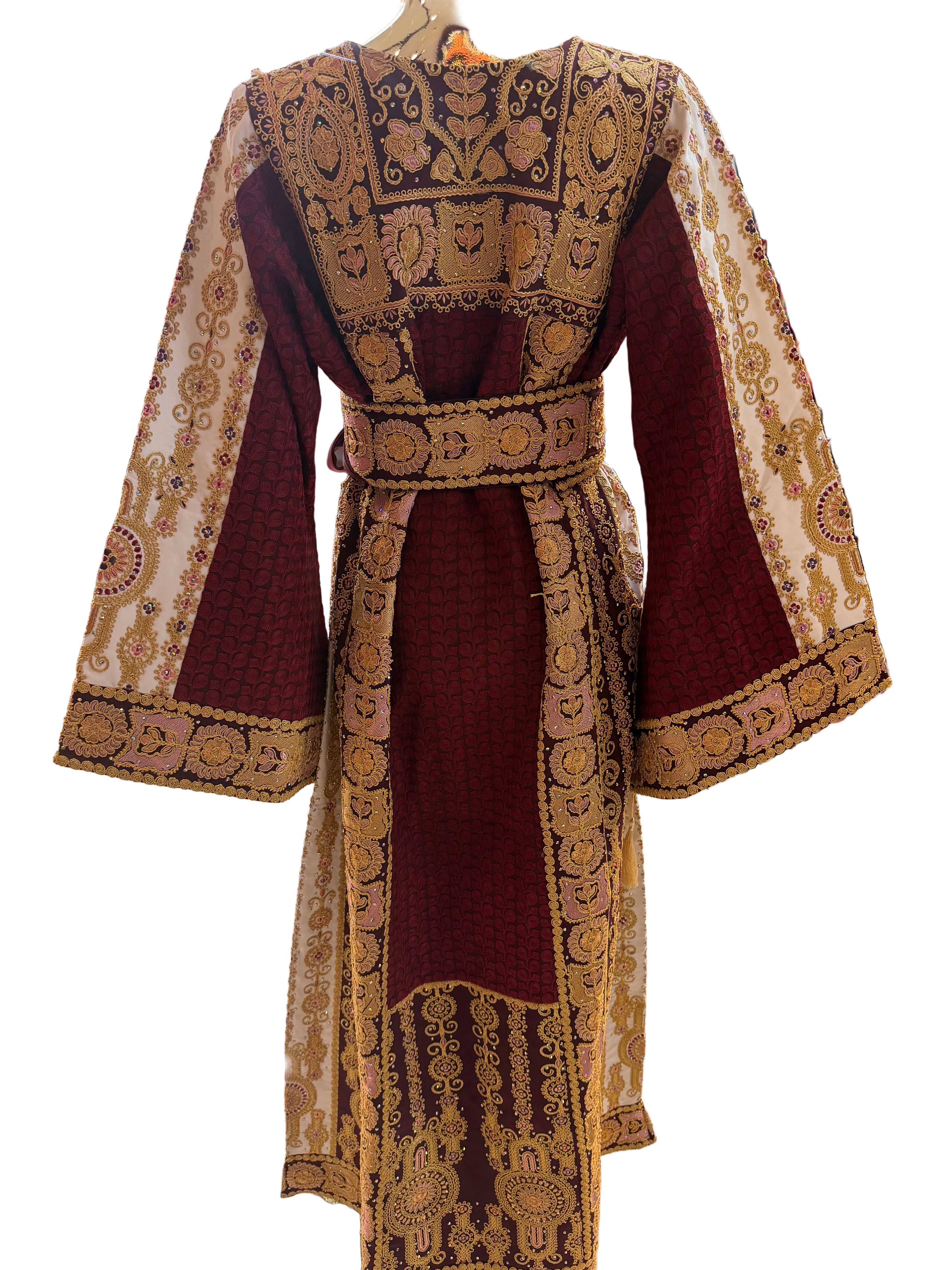 Red & Gold Aghabani Thobe