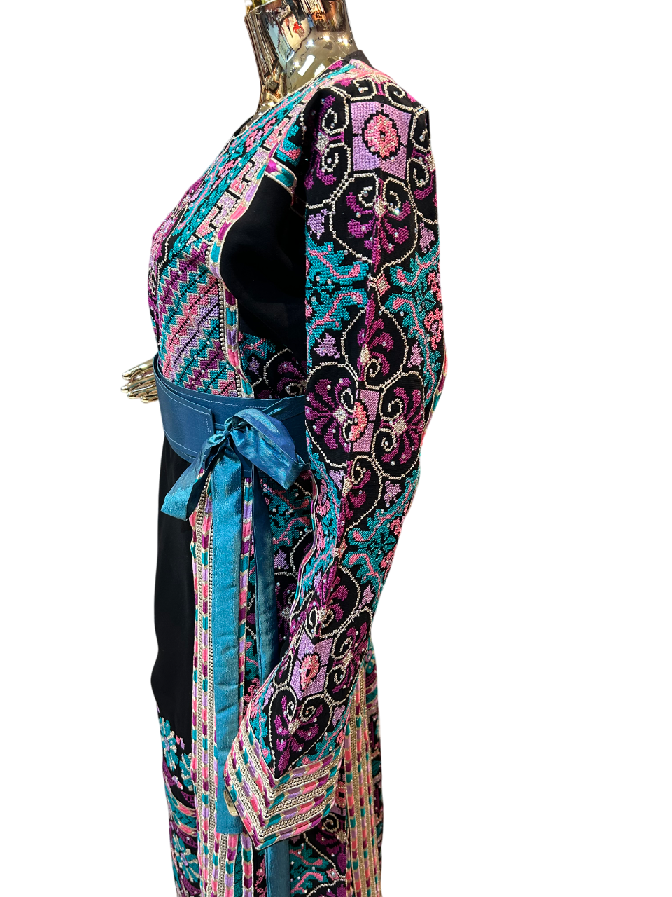 Elegant Black & Blue Thobe