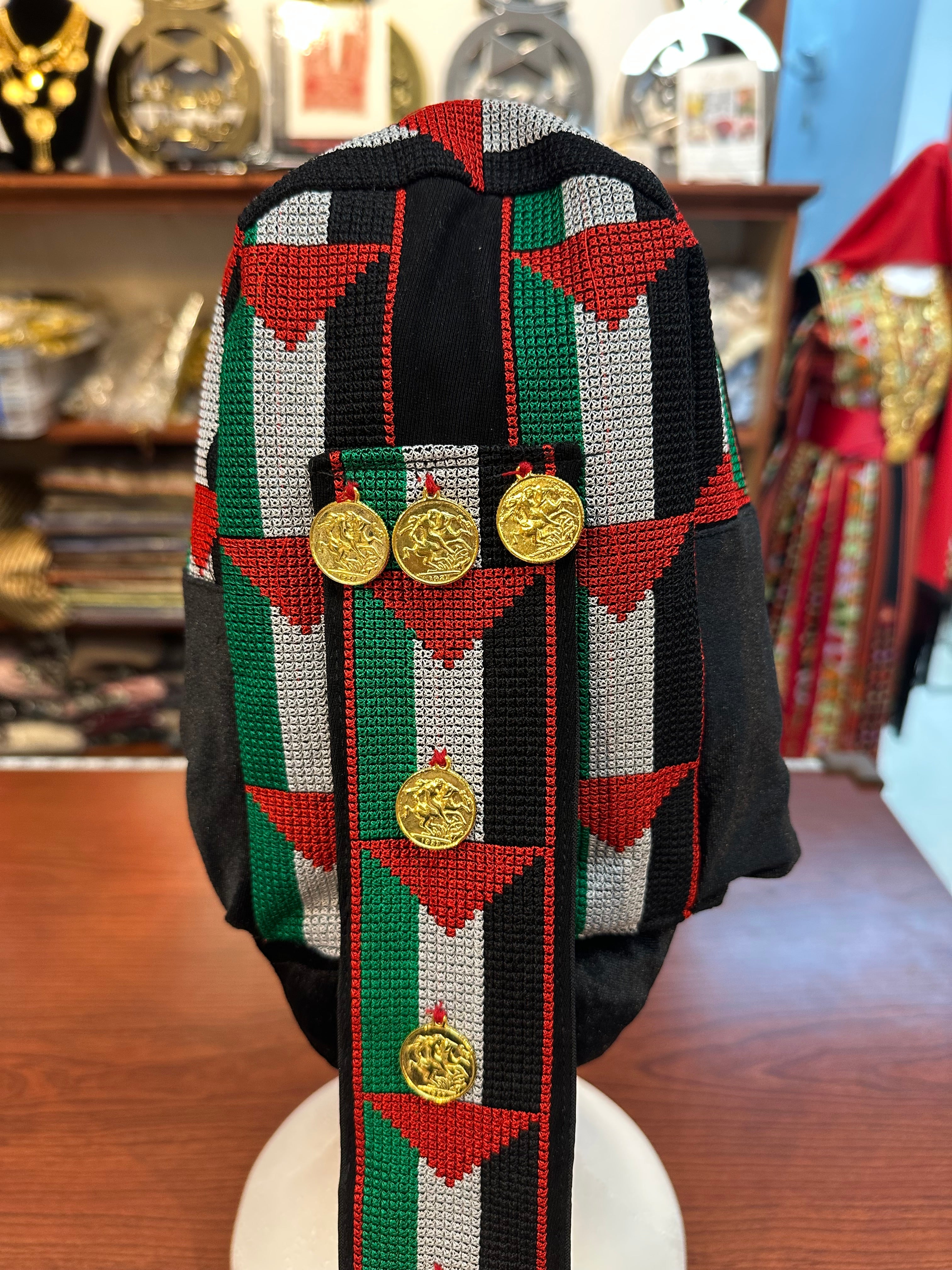 Embroidered Awka with Hand Stitched Coins