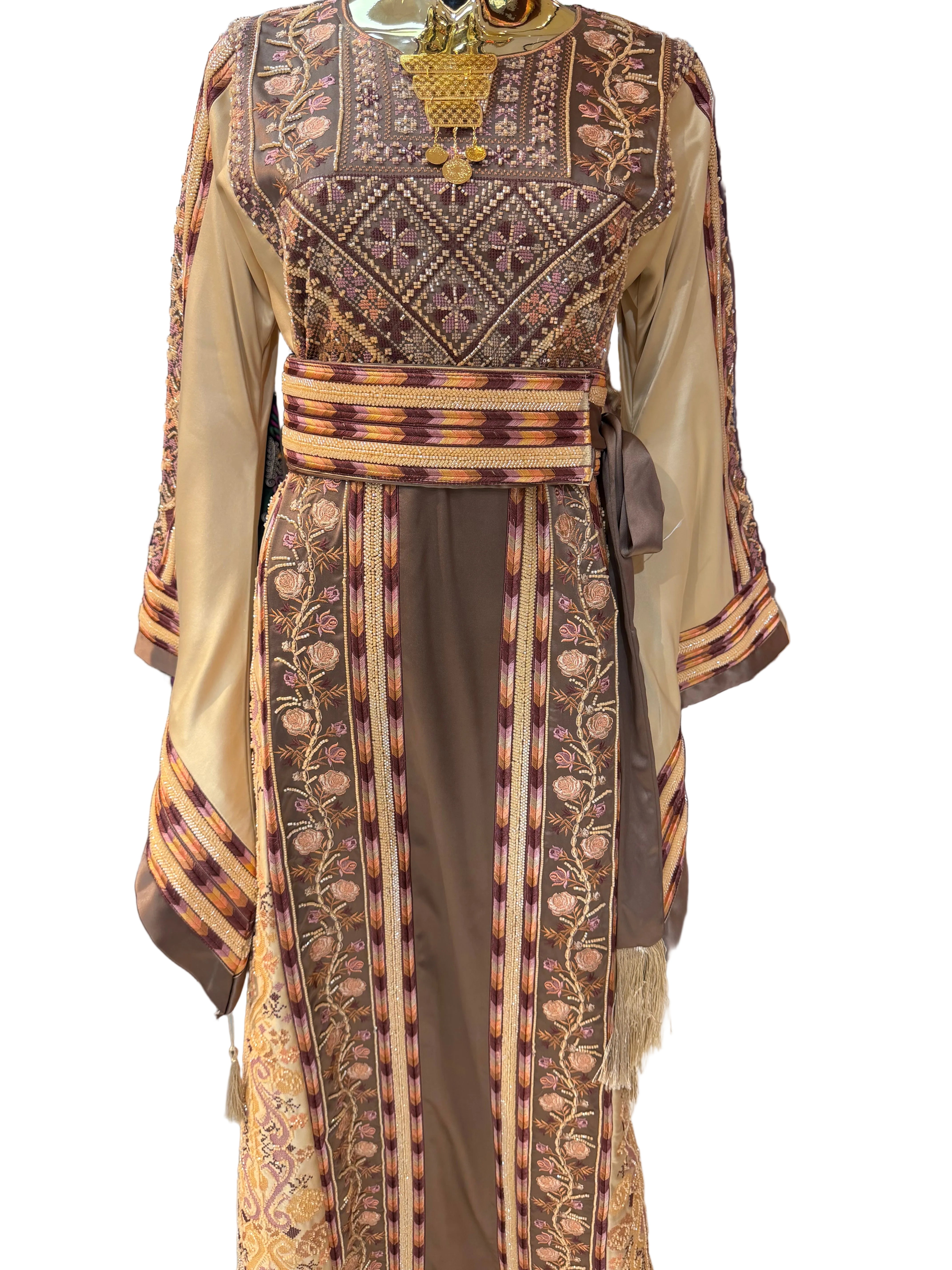 Dusty Pink Beaded Thobe
