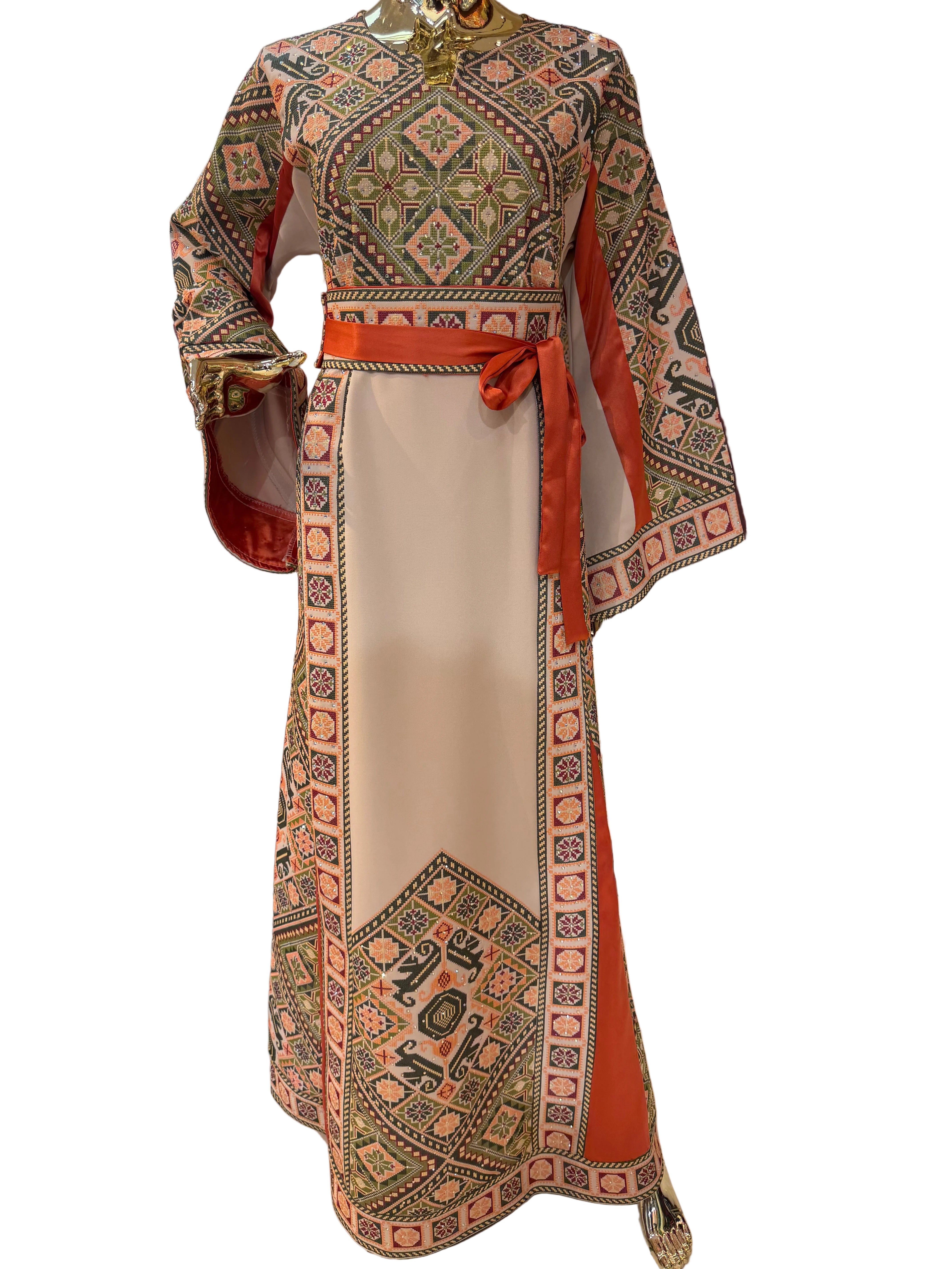 Elegant Green & Tan Thobe