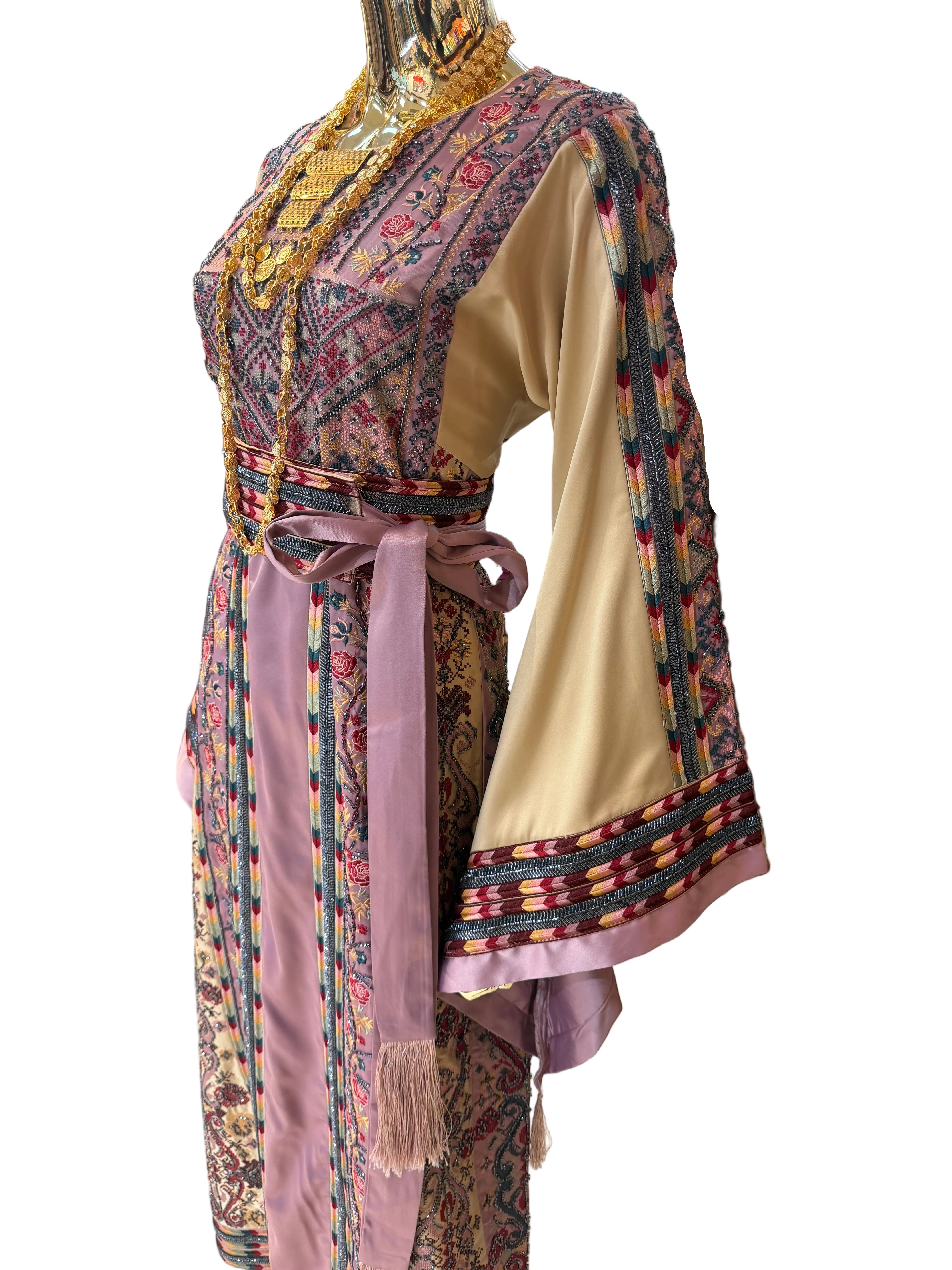 Pink Beaded Thobe