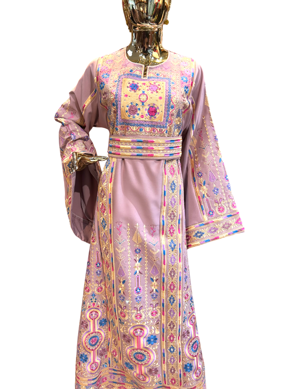 Elegant Pink Malaka Thobe W/Shall