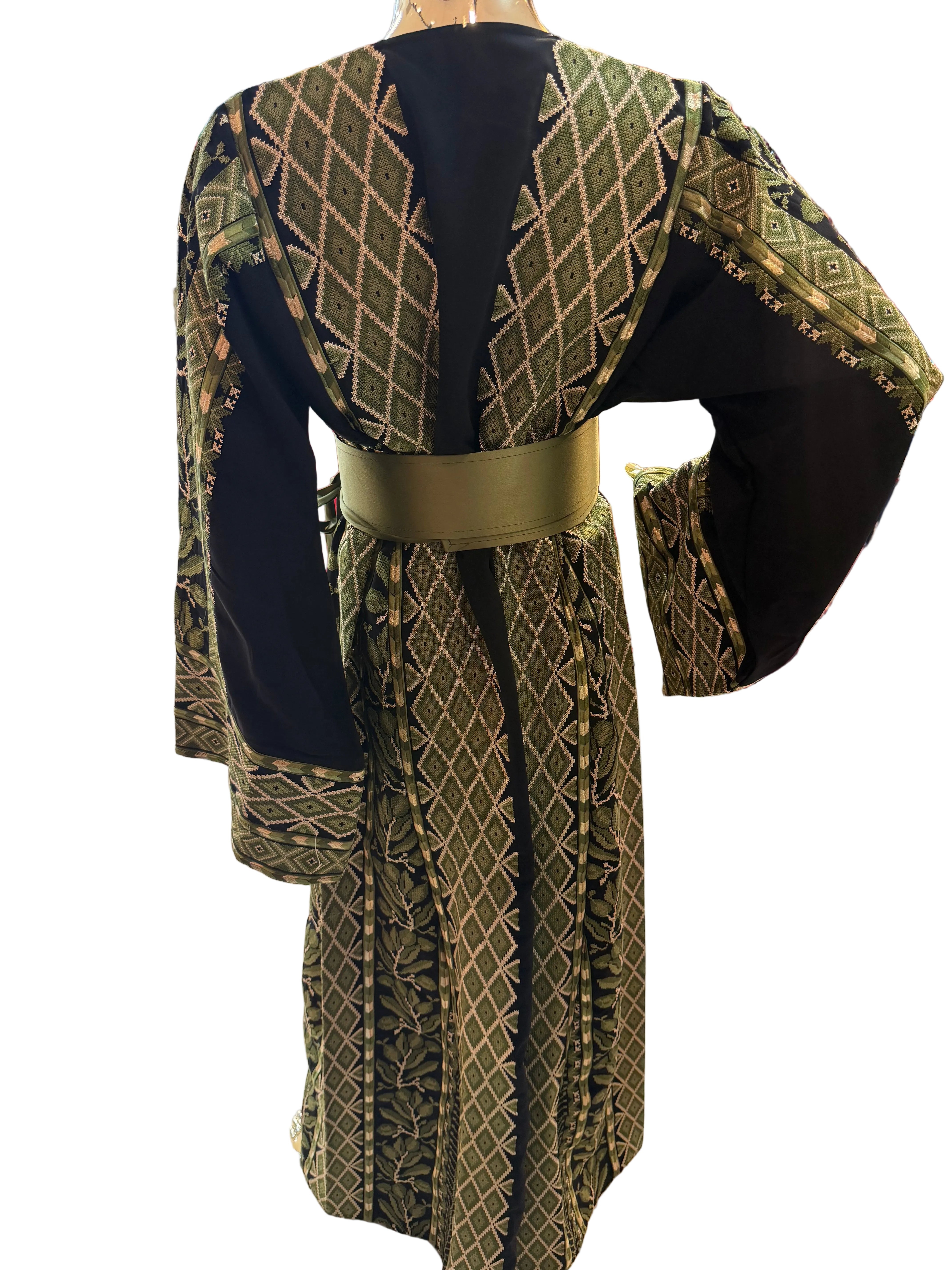 Green & Black Olive Thobe