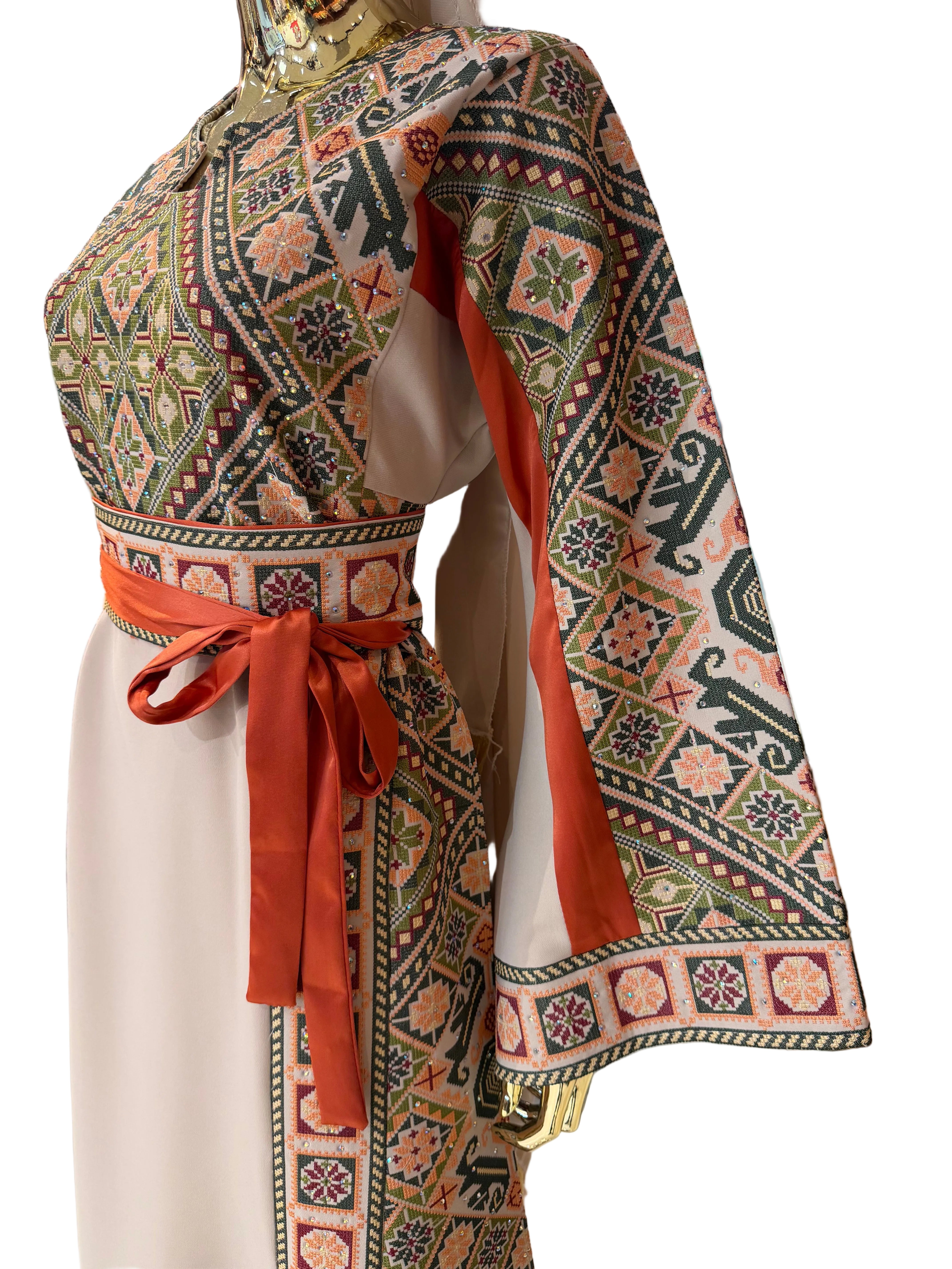 Elegant Green & Tan Thobe