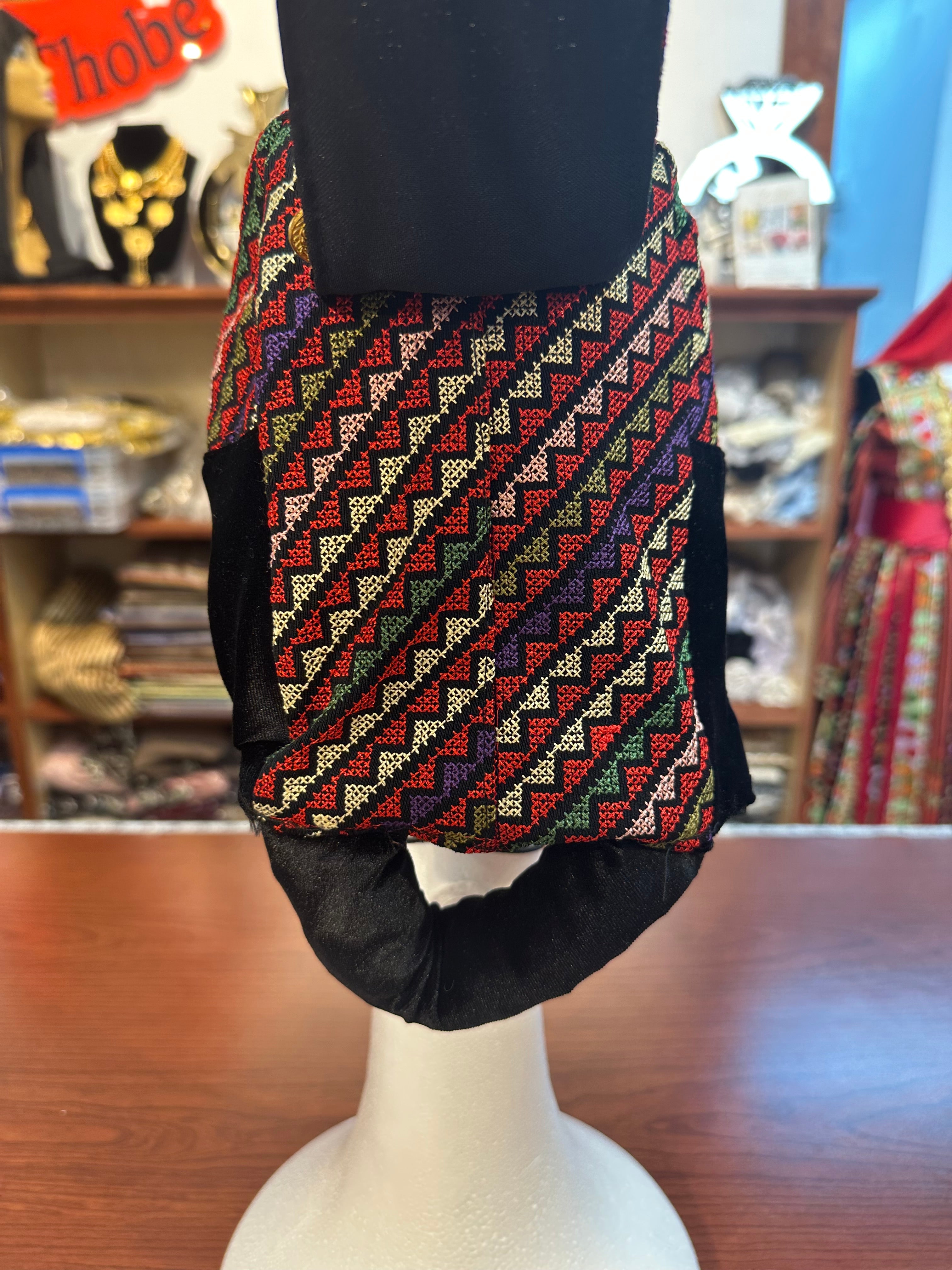 Embroidered Awka with Hand Stitched Coins