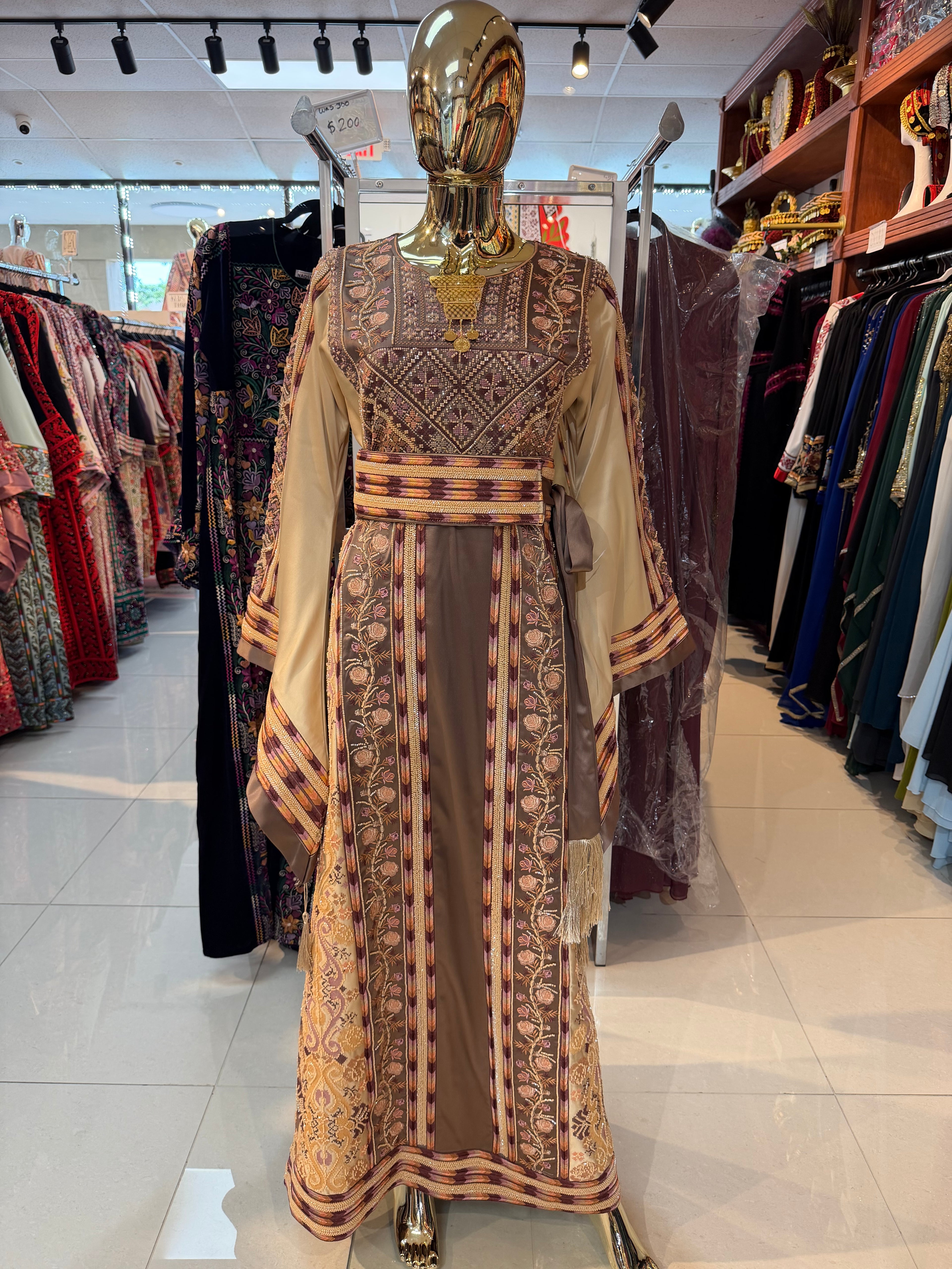 Dusty Pink Beaded Thobe