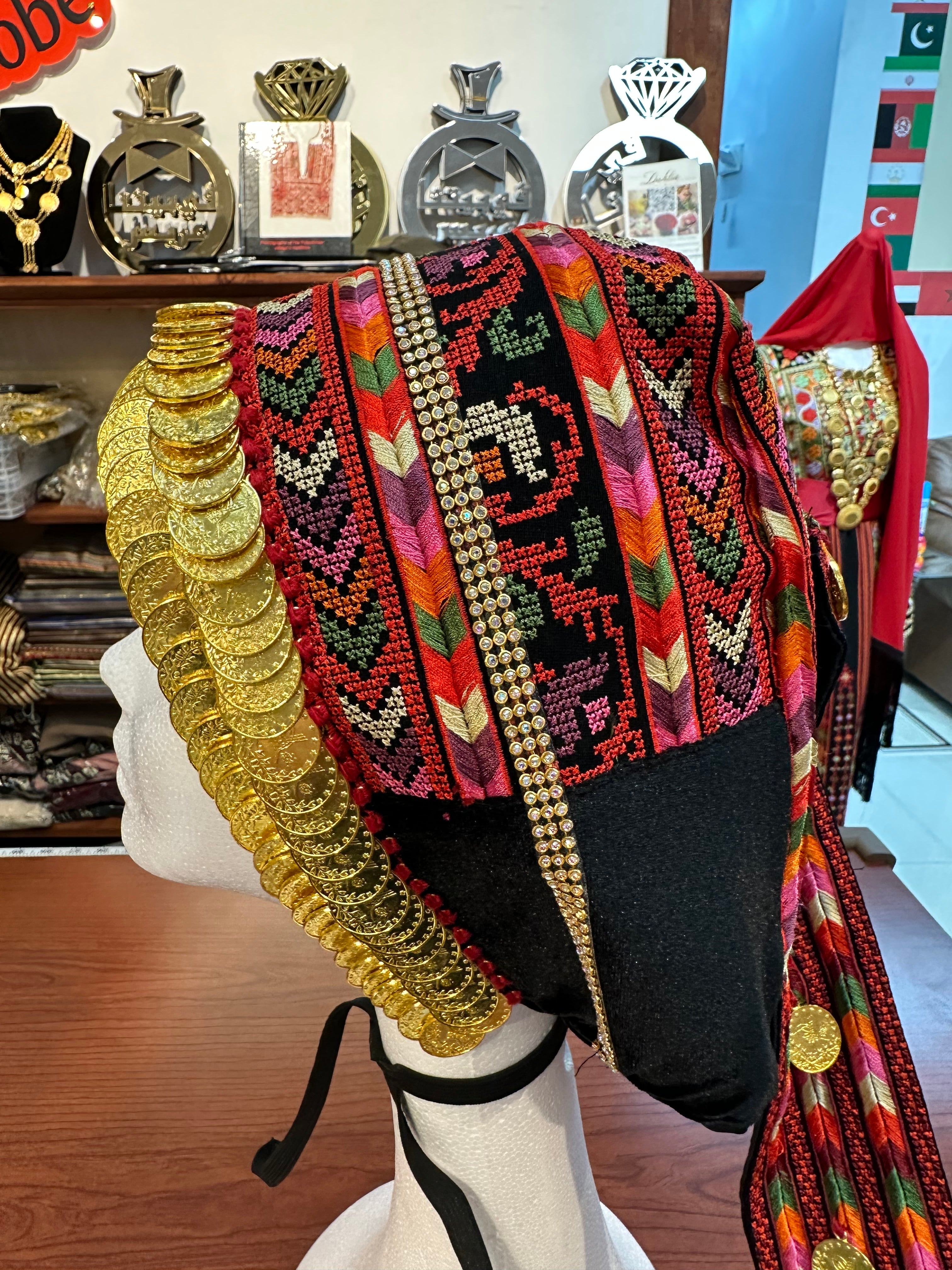 Embroidered Awka with Hand Stitched Coins
