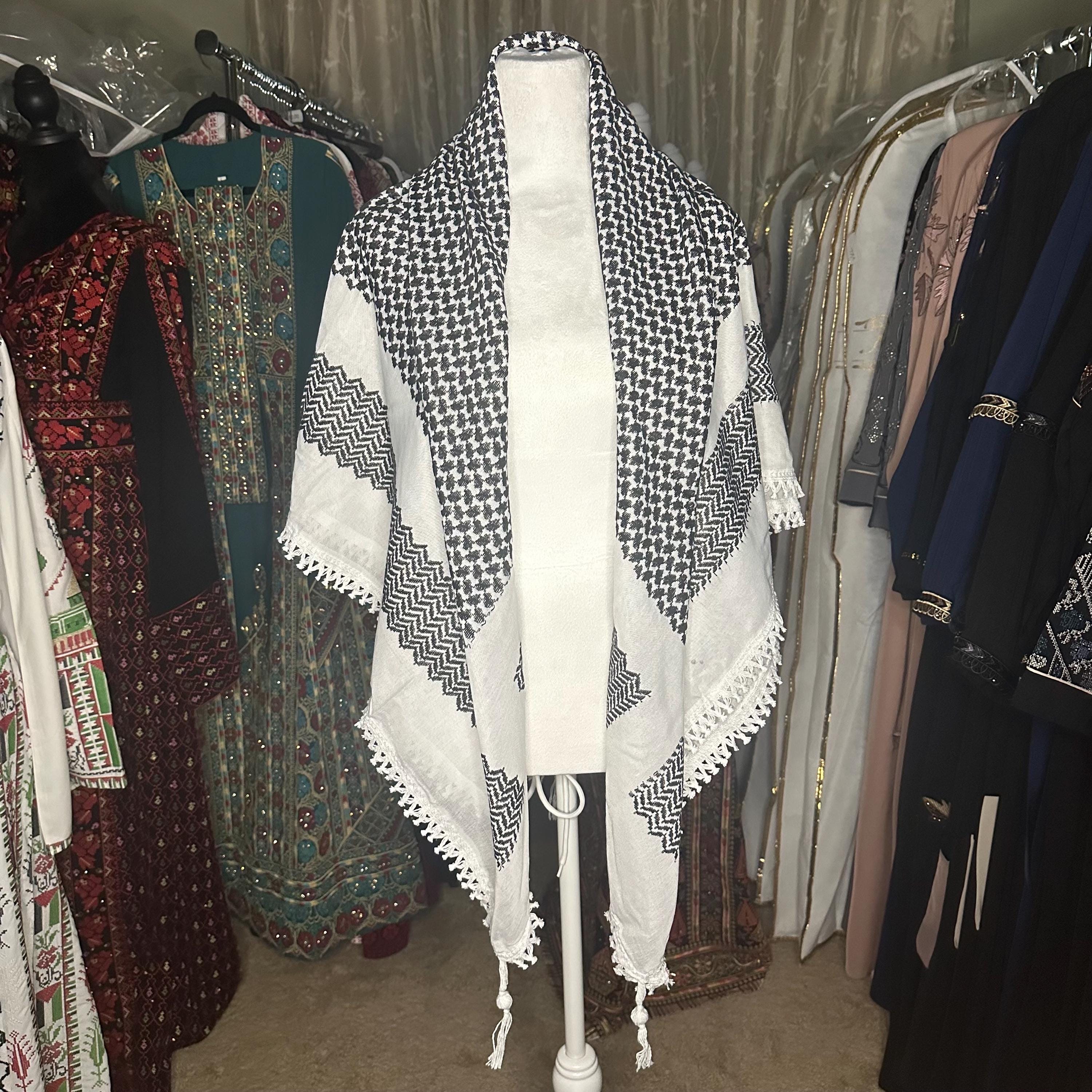 Traditional Keffiyeh/Hattah/shemagh scarf | made in Jordan | has a tassel | made for everyone | worn as a head scarf