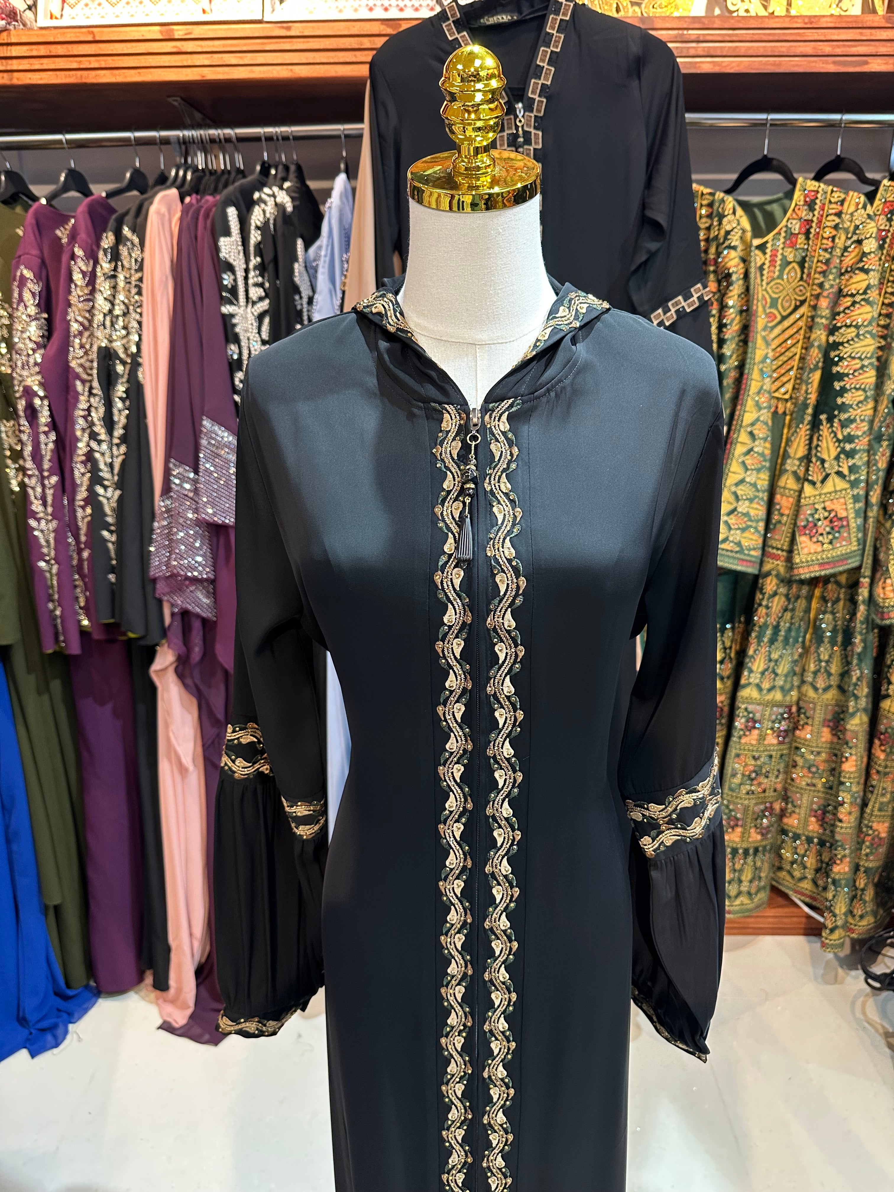 Elegant One-Piece Abaya W/ Hood