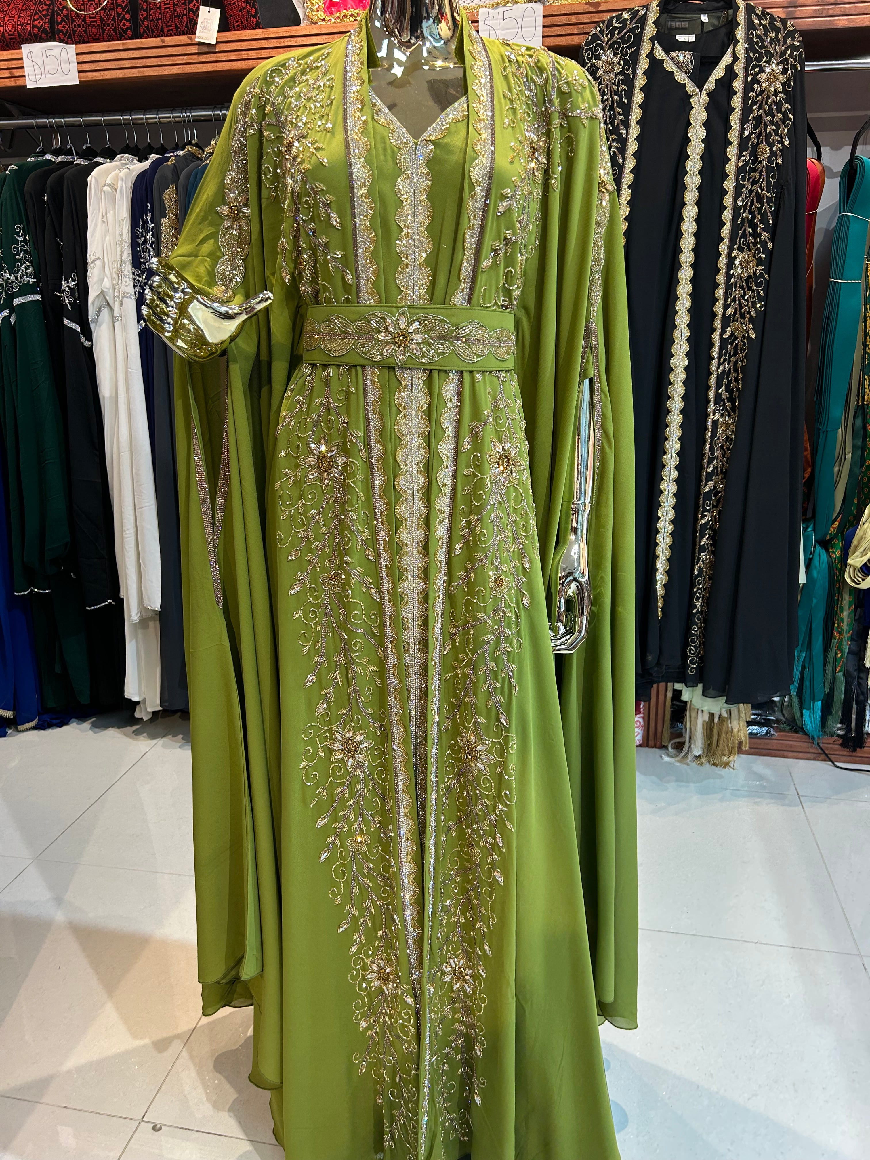 Elegant Green Kaftan