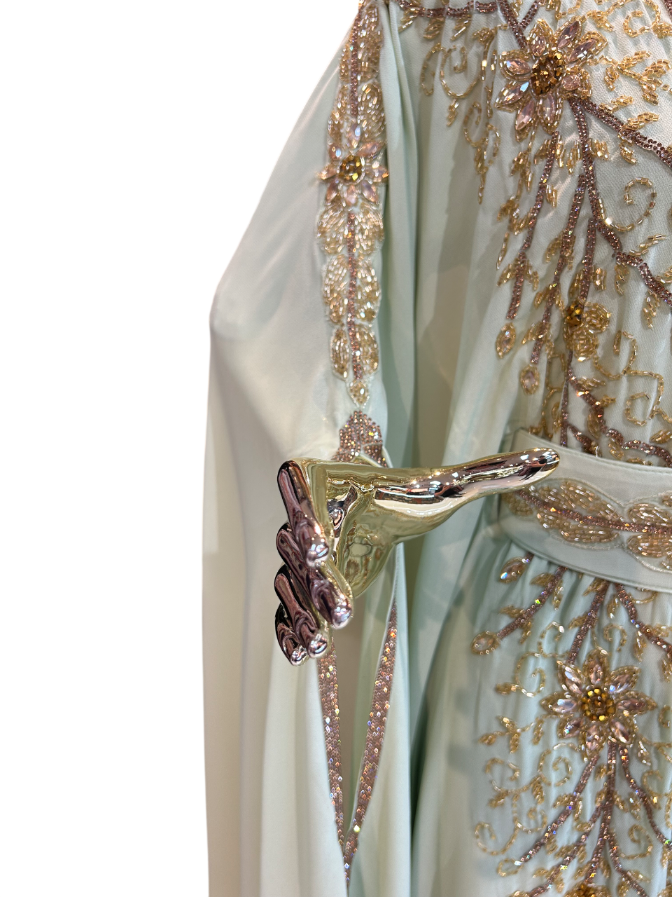 Elegant Mint Green Kaftan