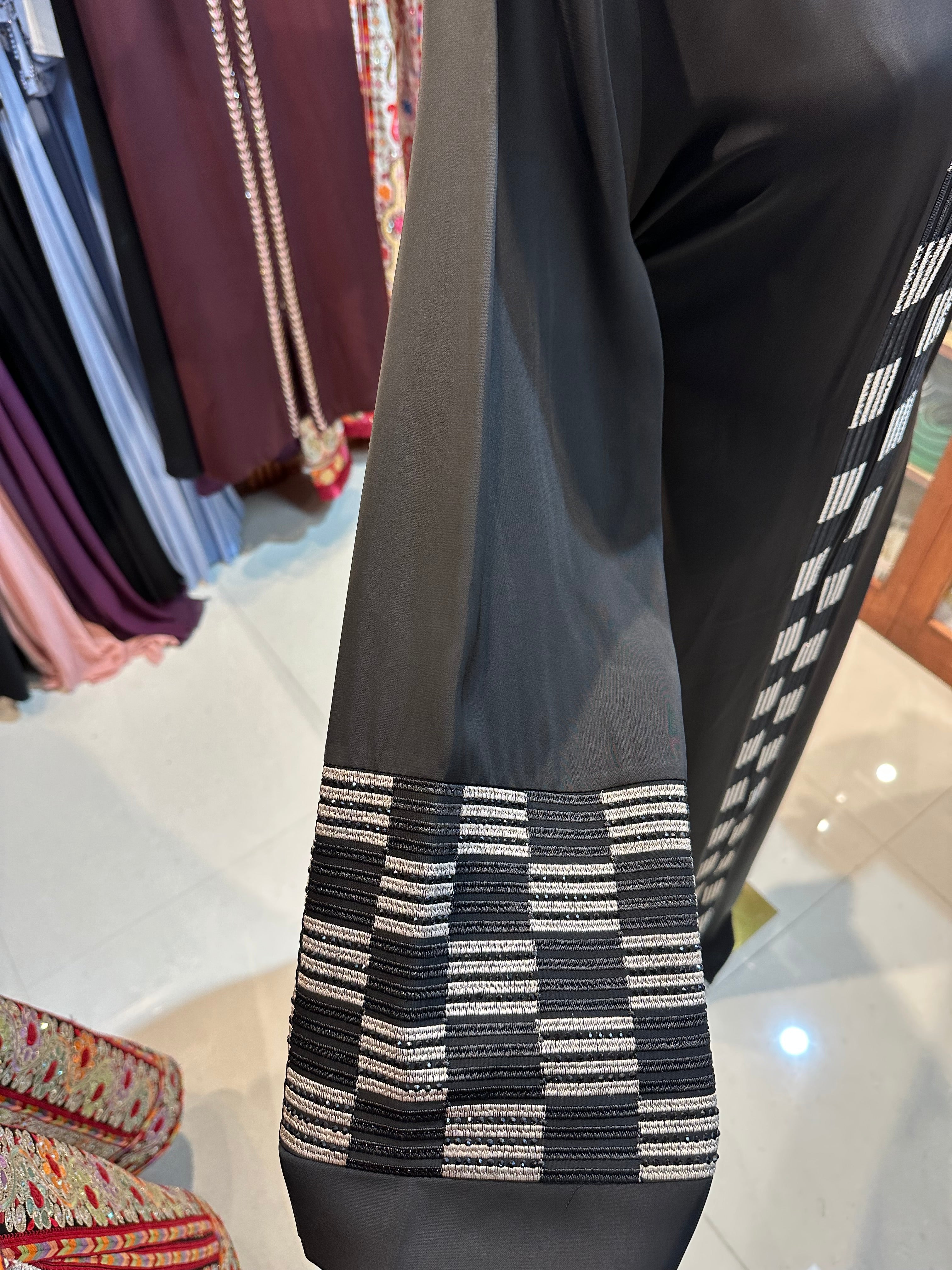 Black Checkered Abaya