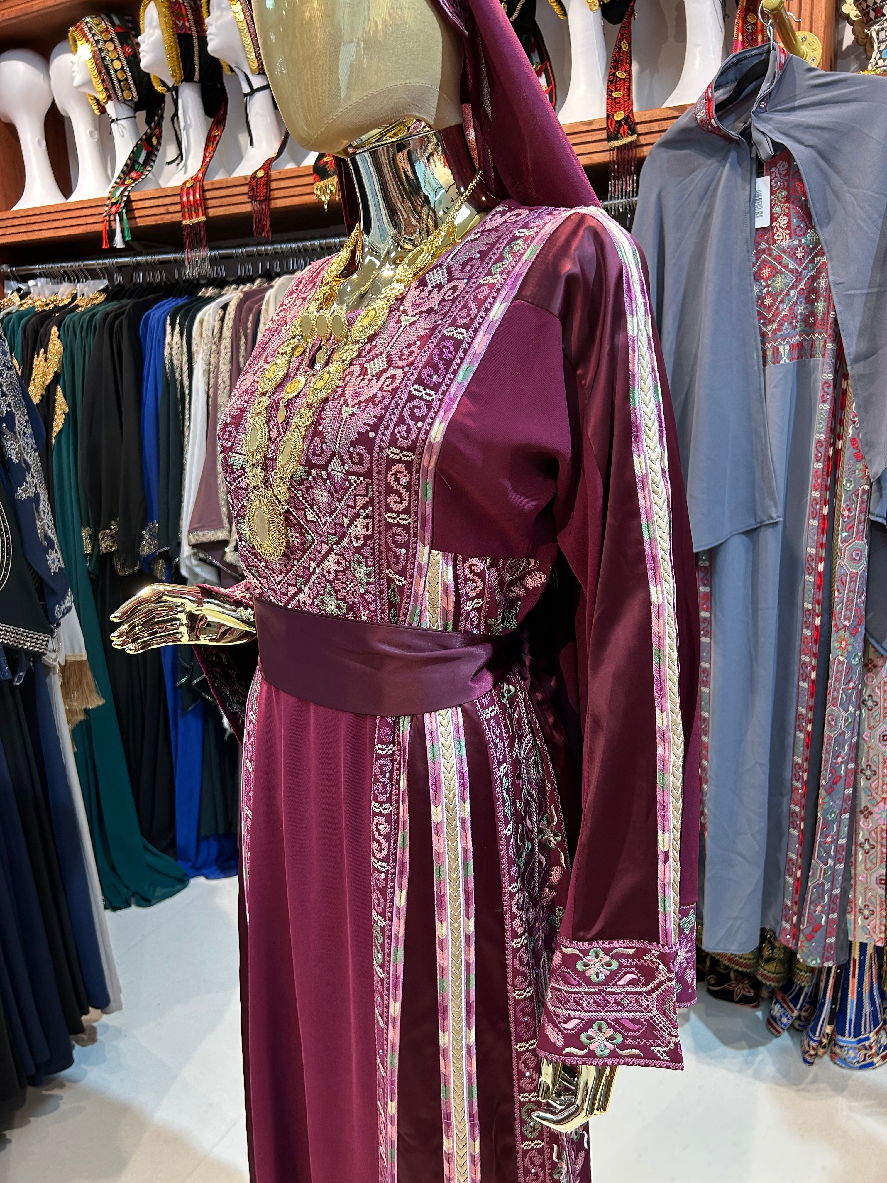 Maroon Embroidered Thobe
