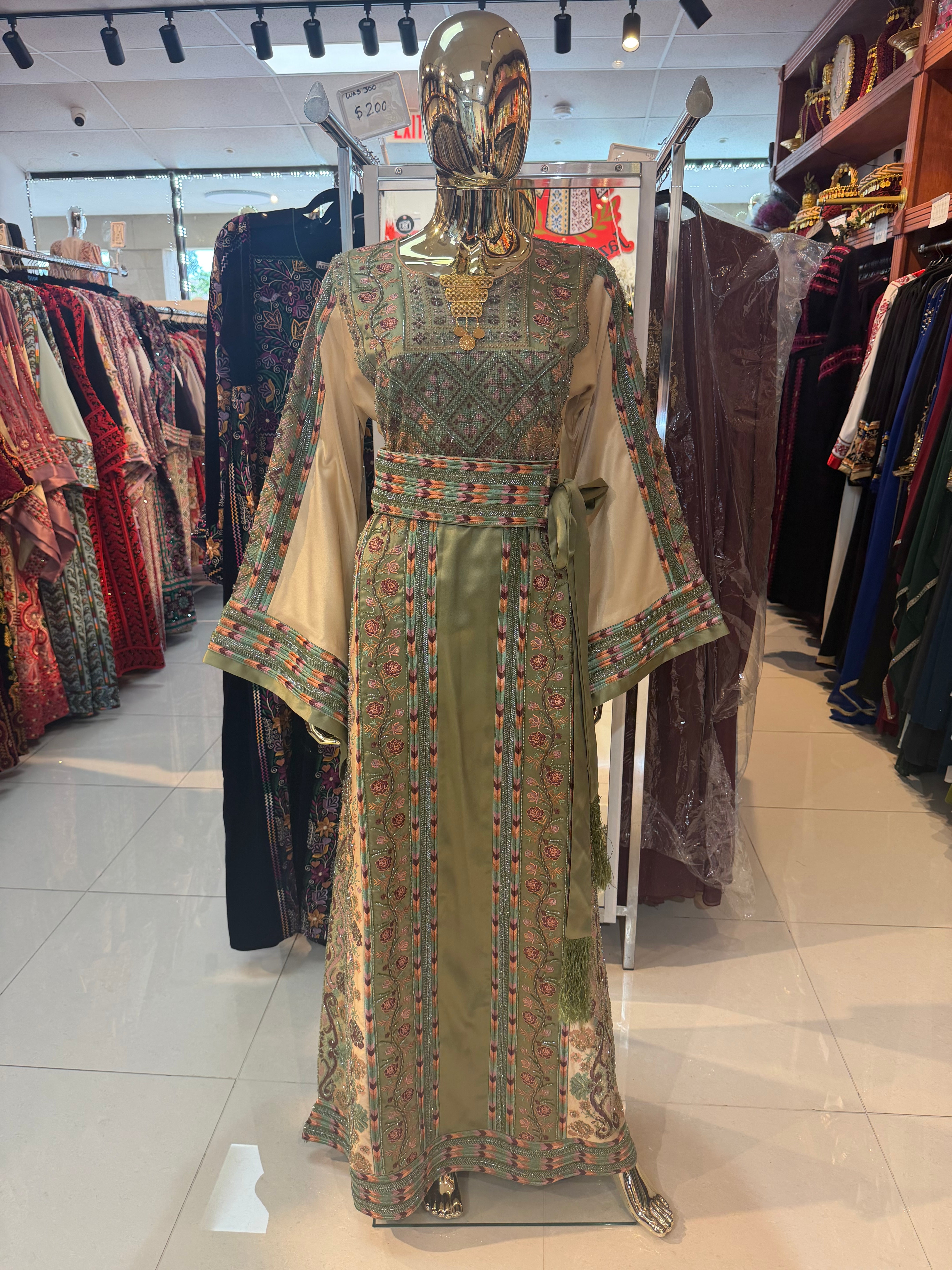 Green Beaded Thobe