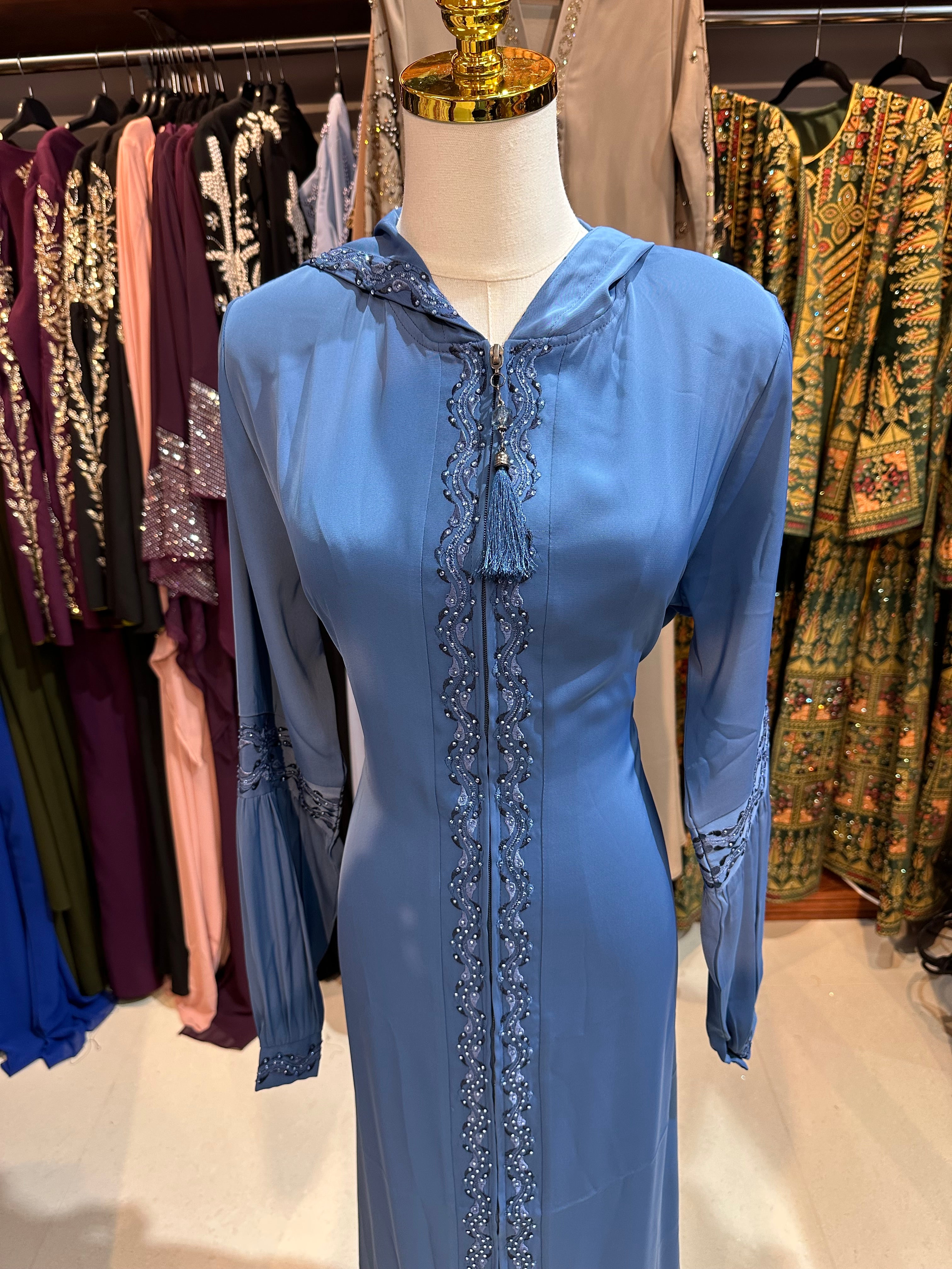 Elegant One-Piece Abaya W/ Hood