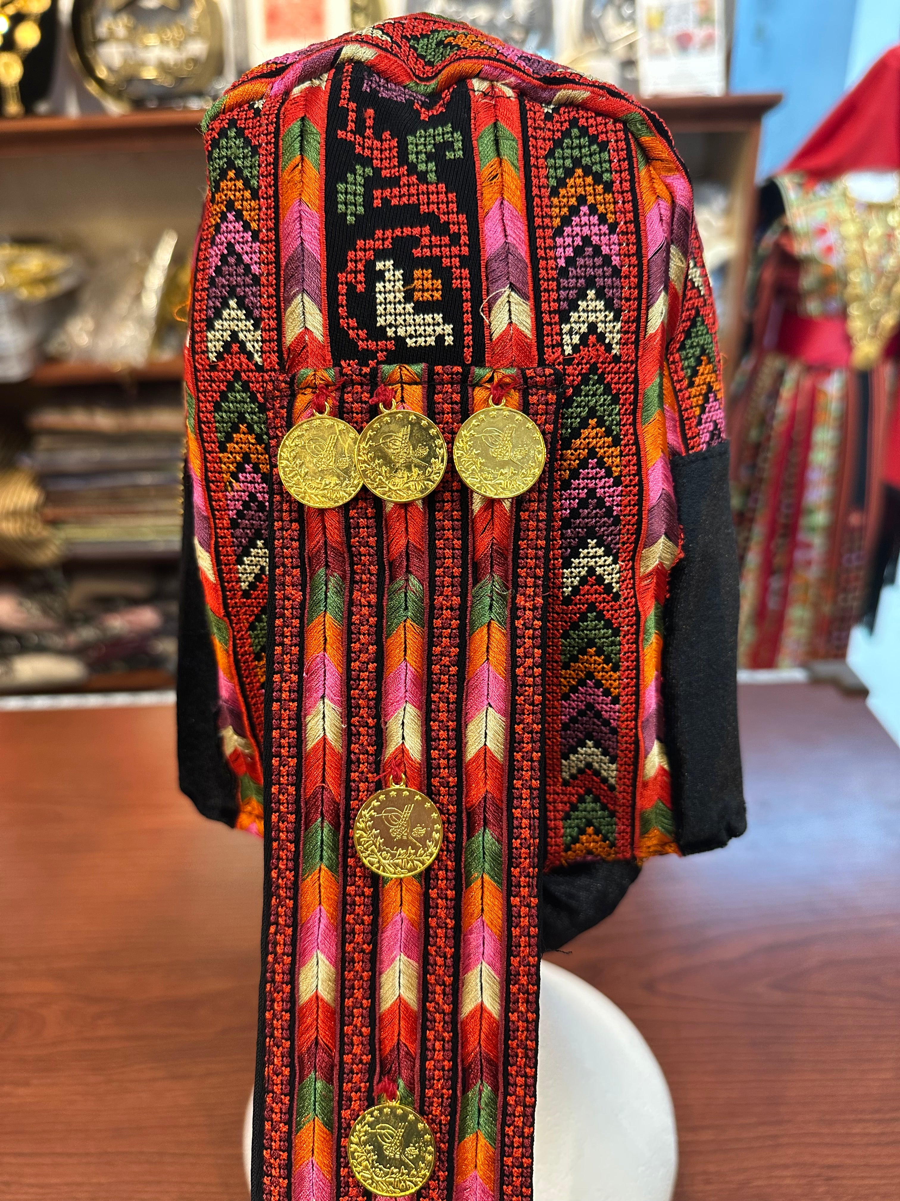 Embroidered Awka with Hand Stitched Coins